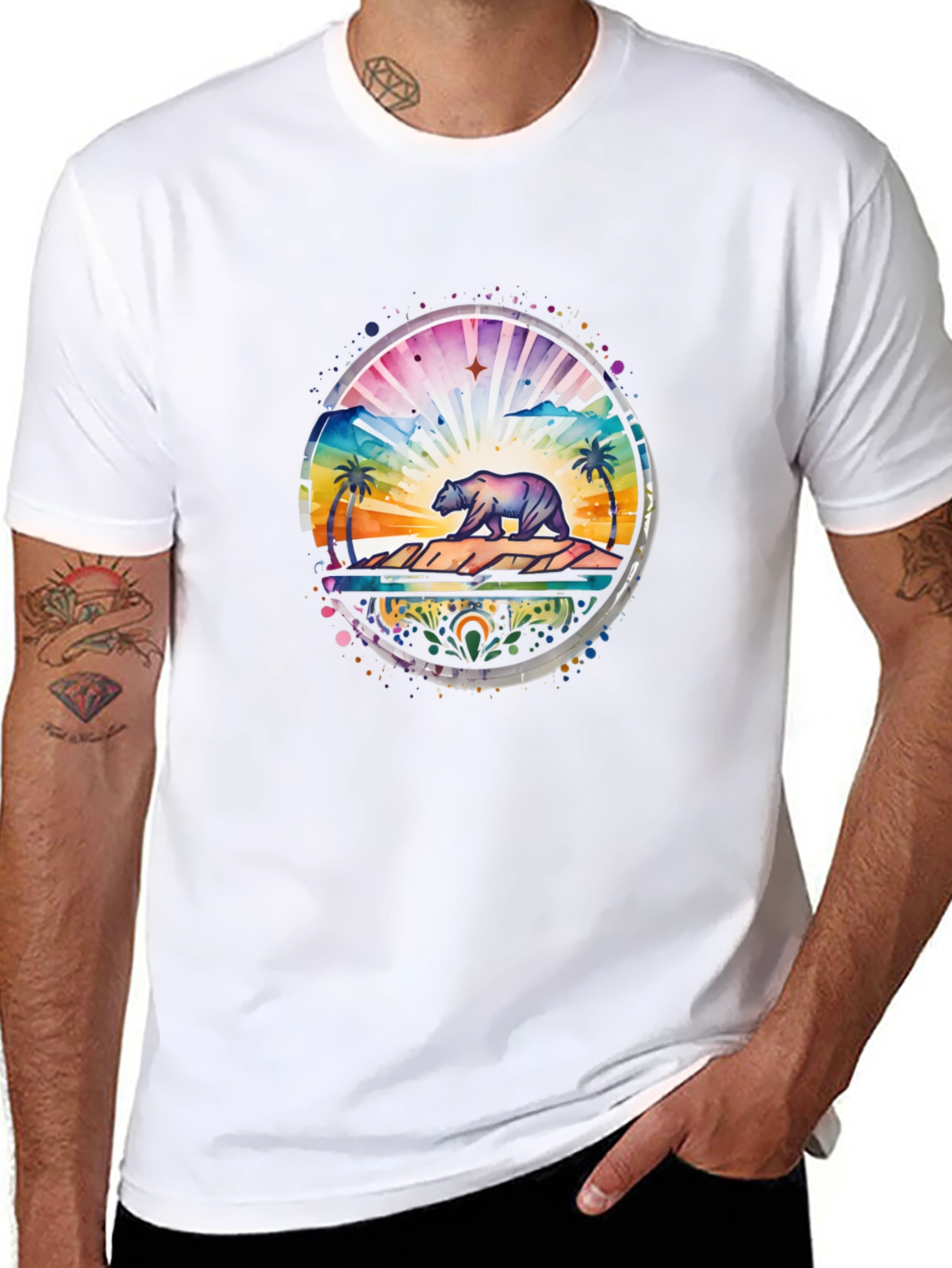 California Bear Landscape Graphic Tee