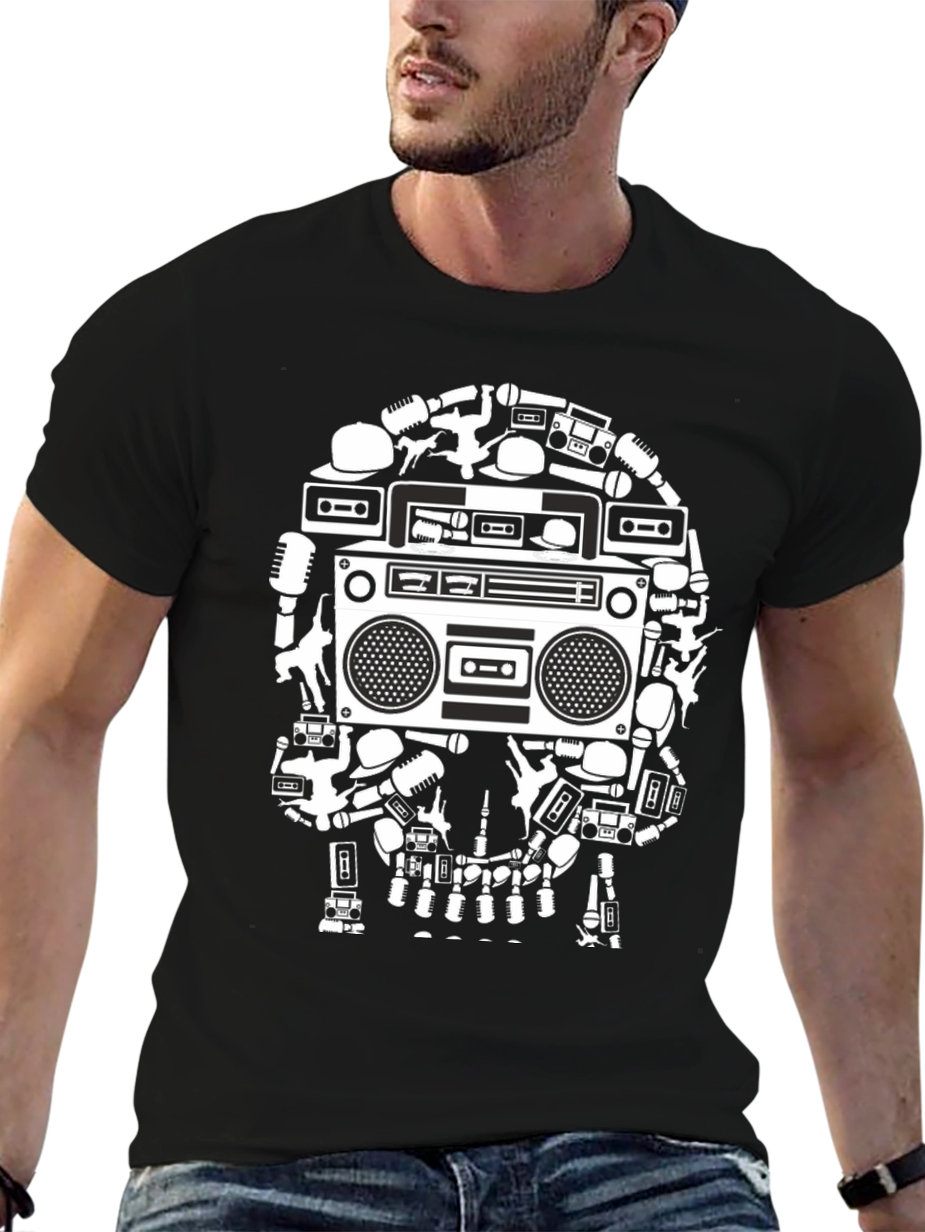 Retro Music Skull T-Shirt
