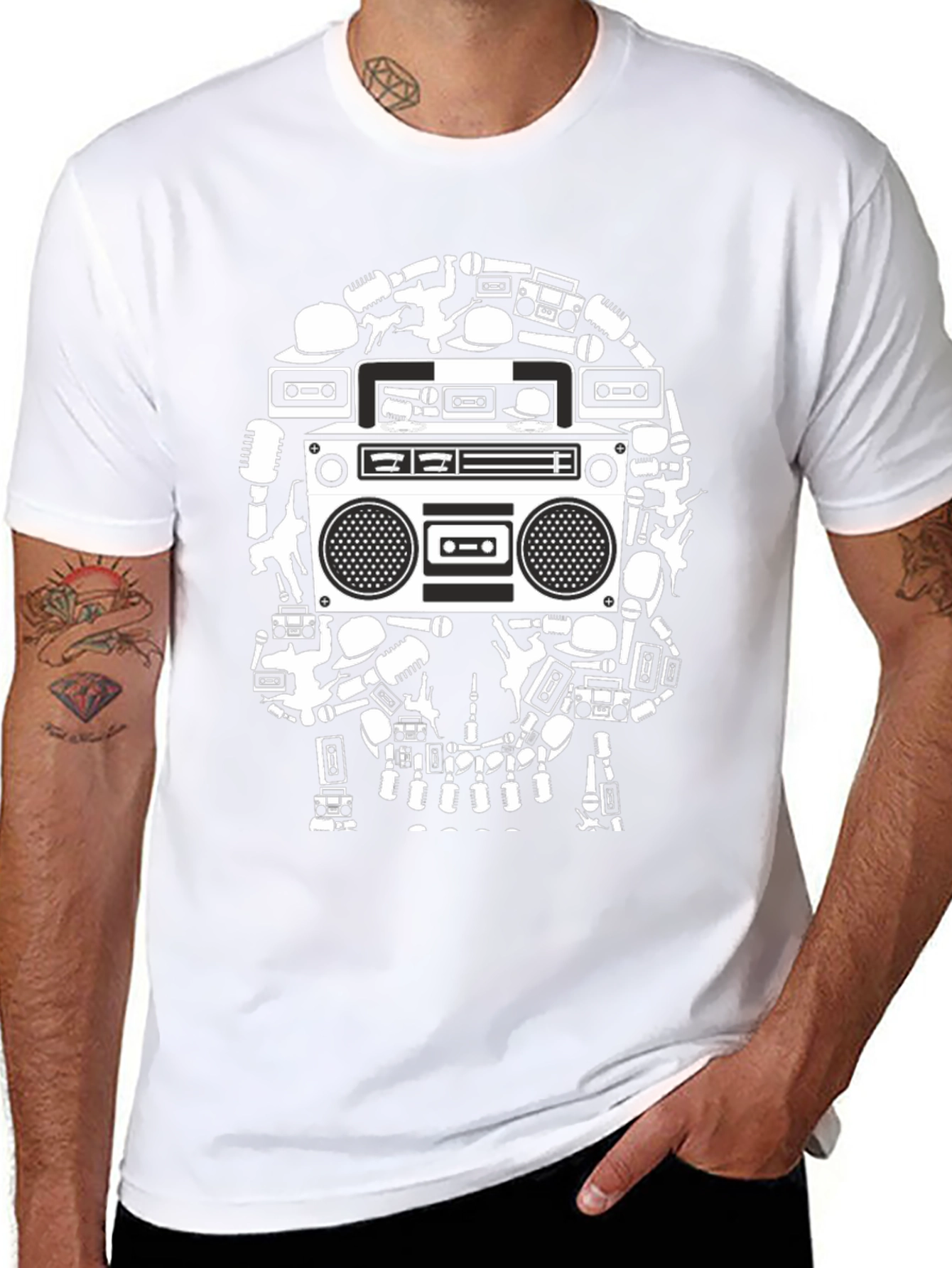 Retro Music Skull T-Shirt