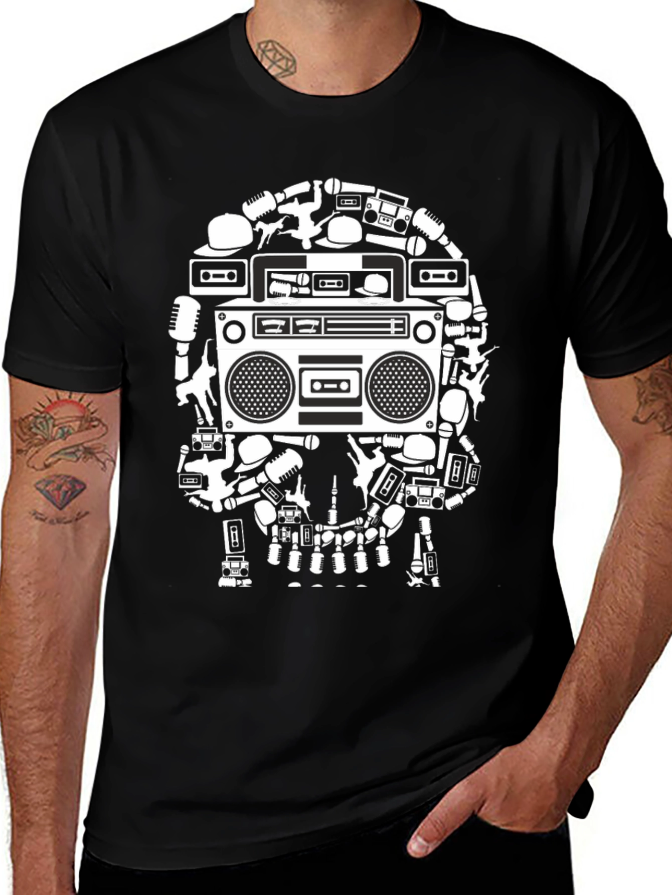 Retro Music Skull T-Shirt