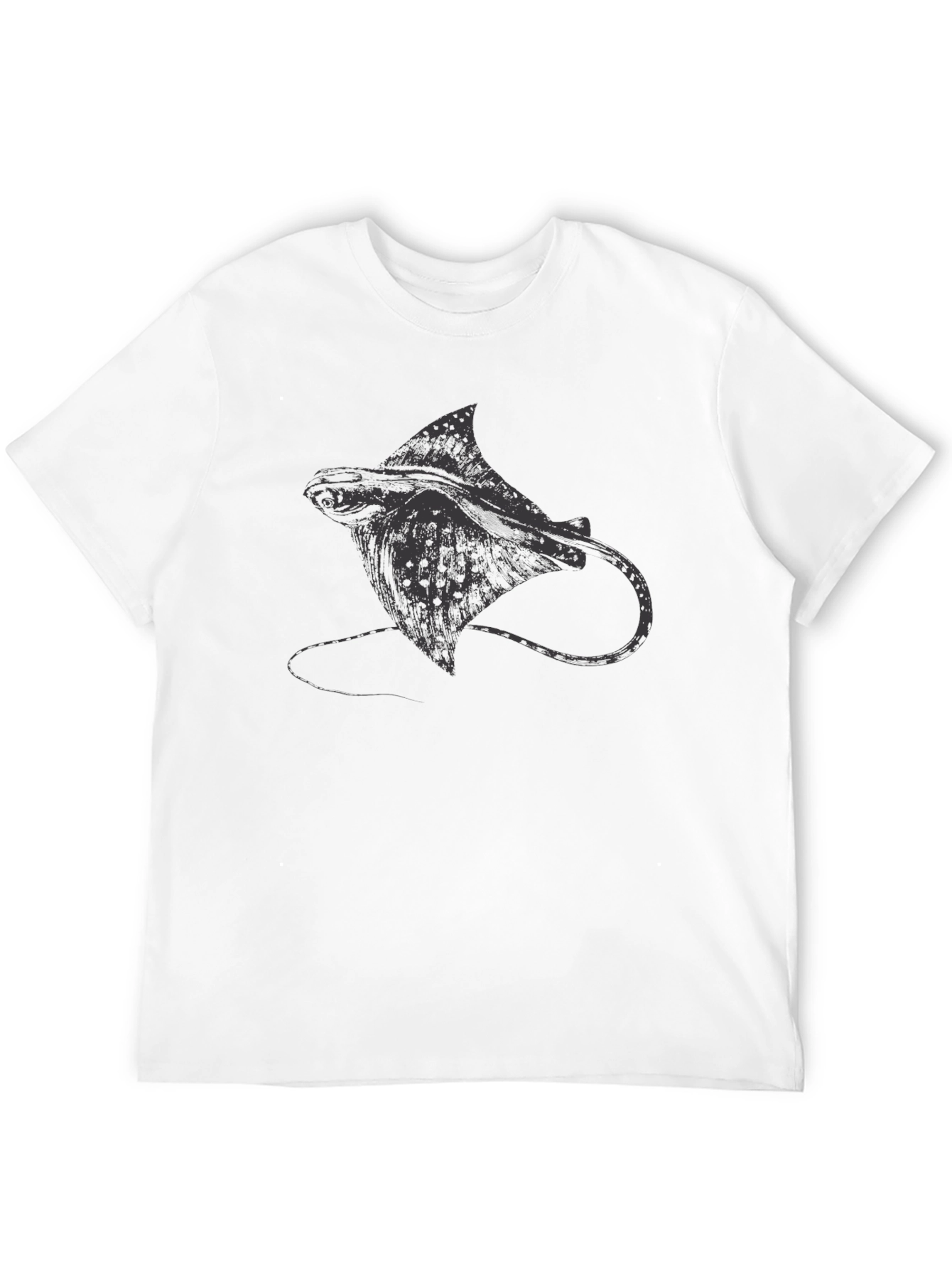 Manta Ray Graphic Tee - Black Casual T-Shirt