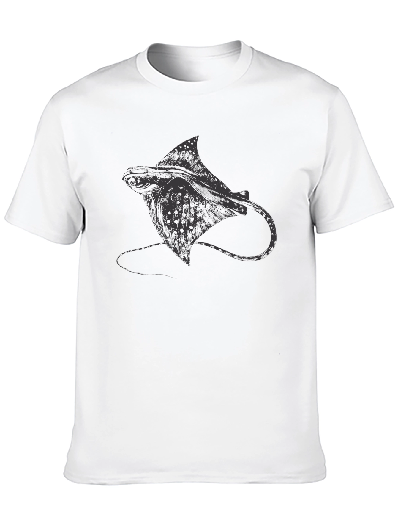 Manta Ray Graphic Tee - Black Casual T-Shirt