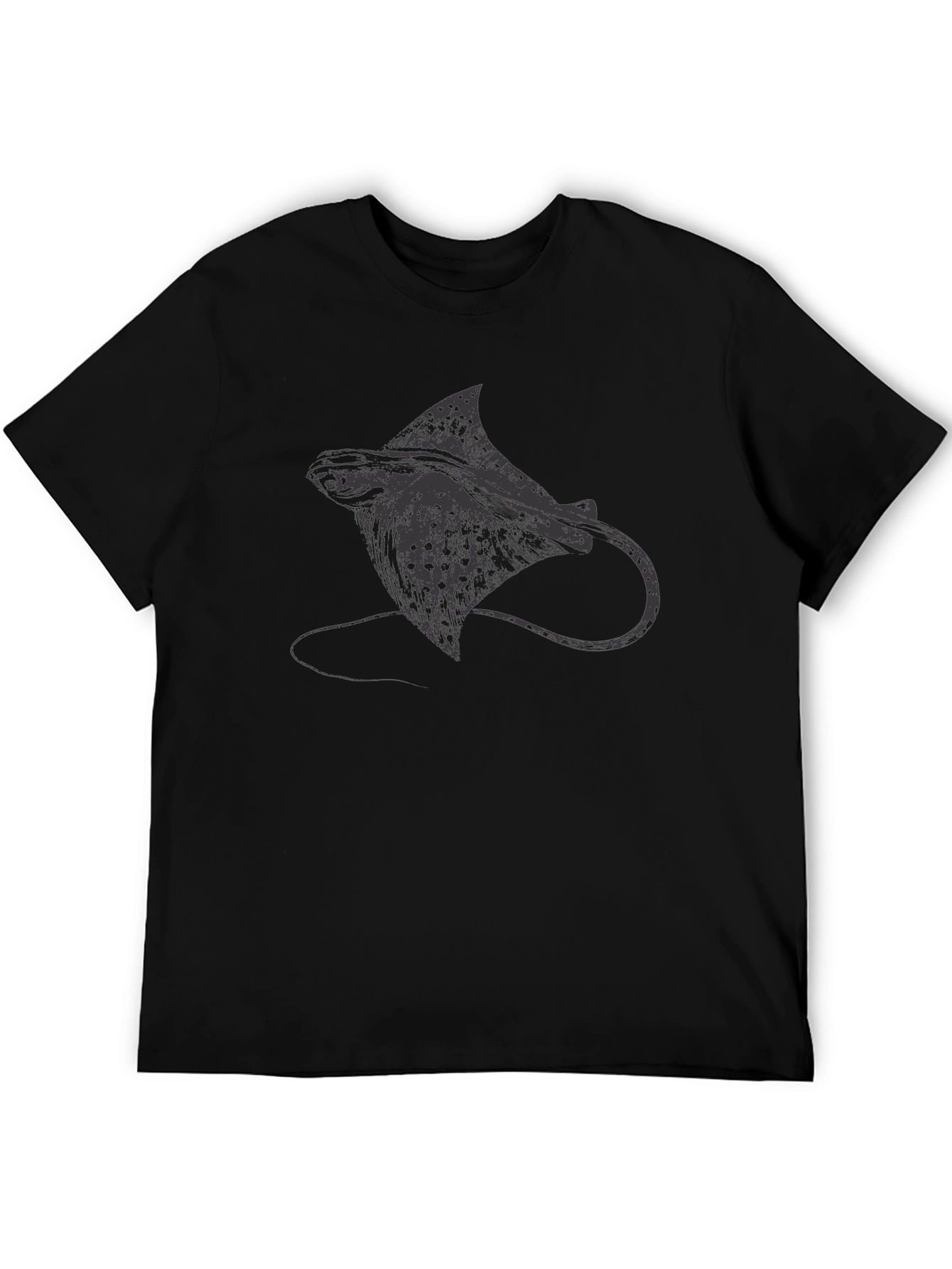 Manta Ray Graphic Tee - Black Casual T-Shirt