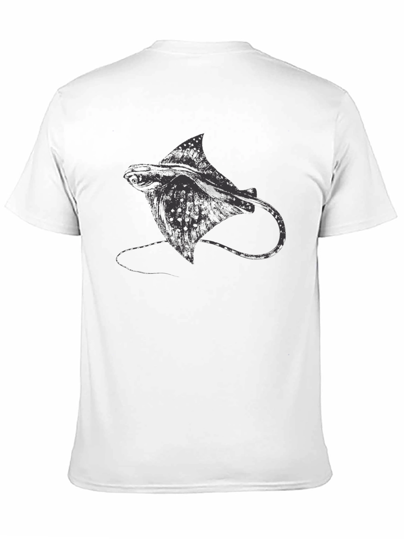 Manta Ray Graphic Tee - Black Casual T-Shirt