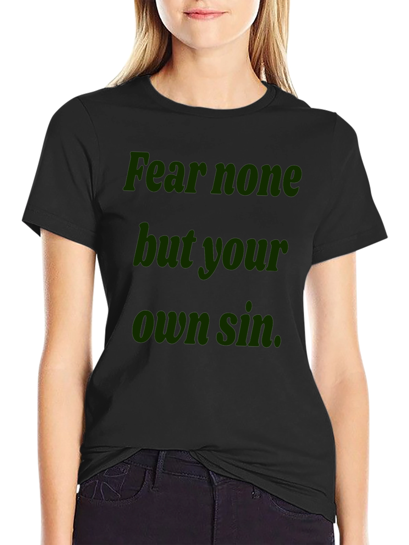 Fear None Graphic Tee - Black Cotton T-Shirt