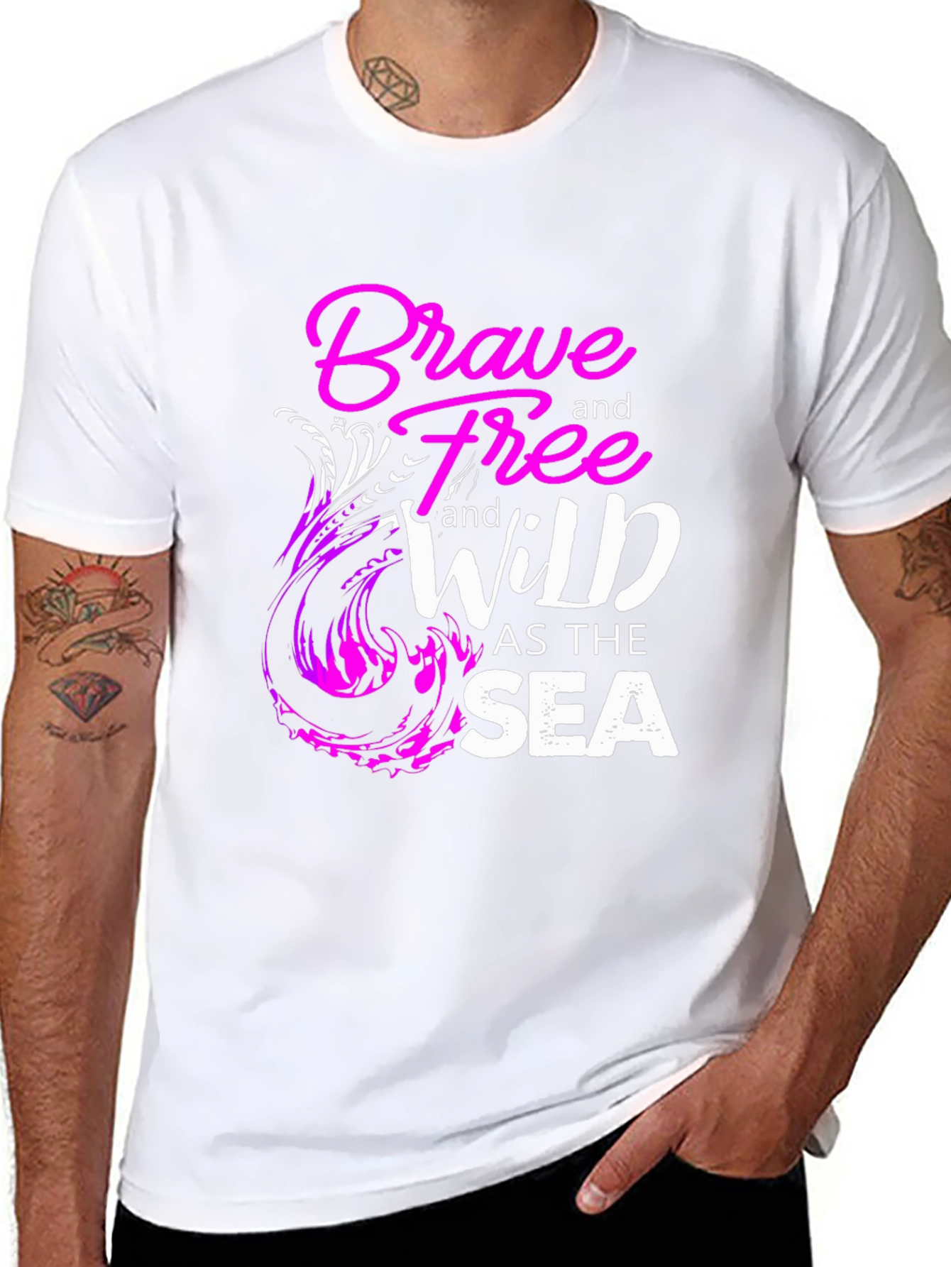 Brave Free Wild Sea Graphic T-Shirt