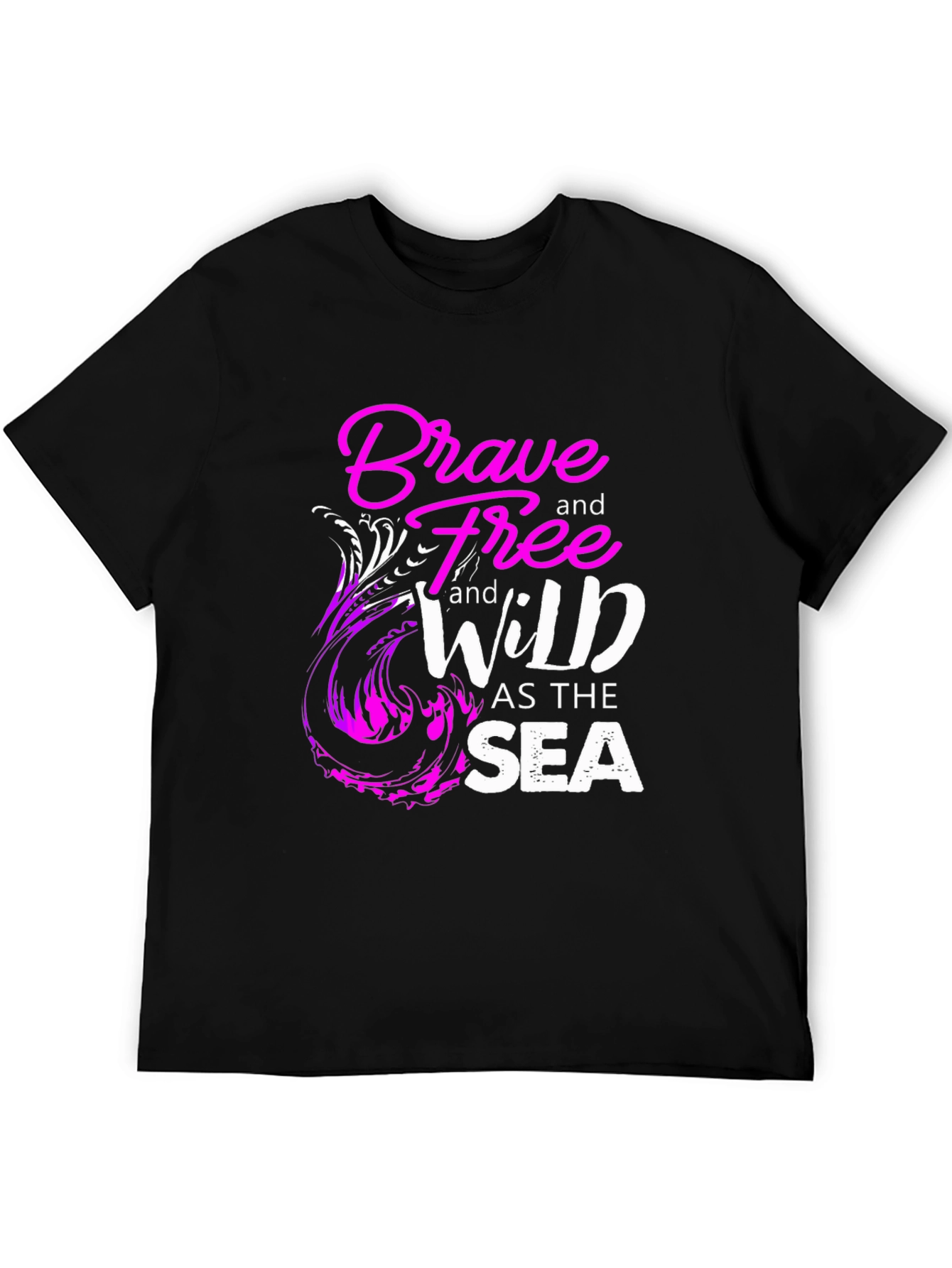 Brave Free Wild Sea Graphic T-Shirt
