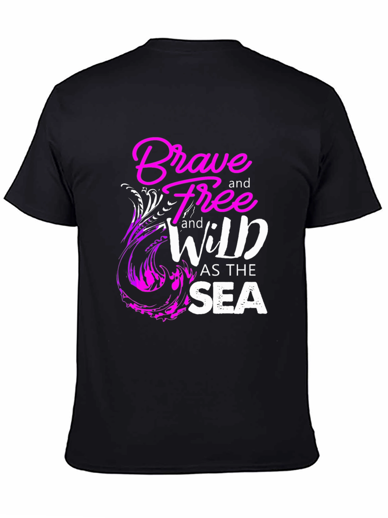 Brave Free Wild Sea Graphic T-Shirt