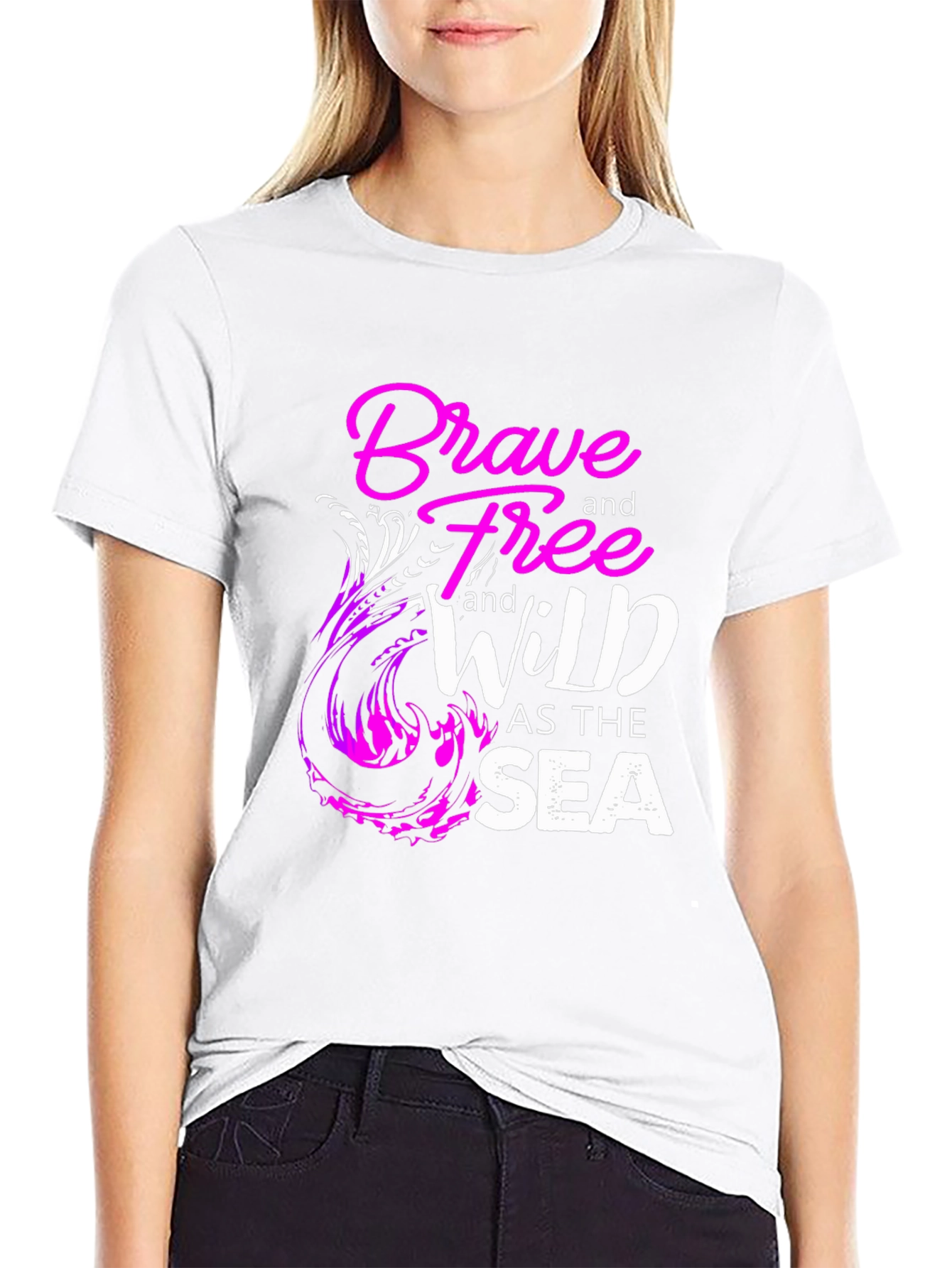 Brave Free Wild Sea Graphic T-Shirt