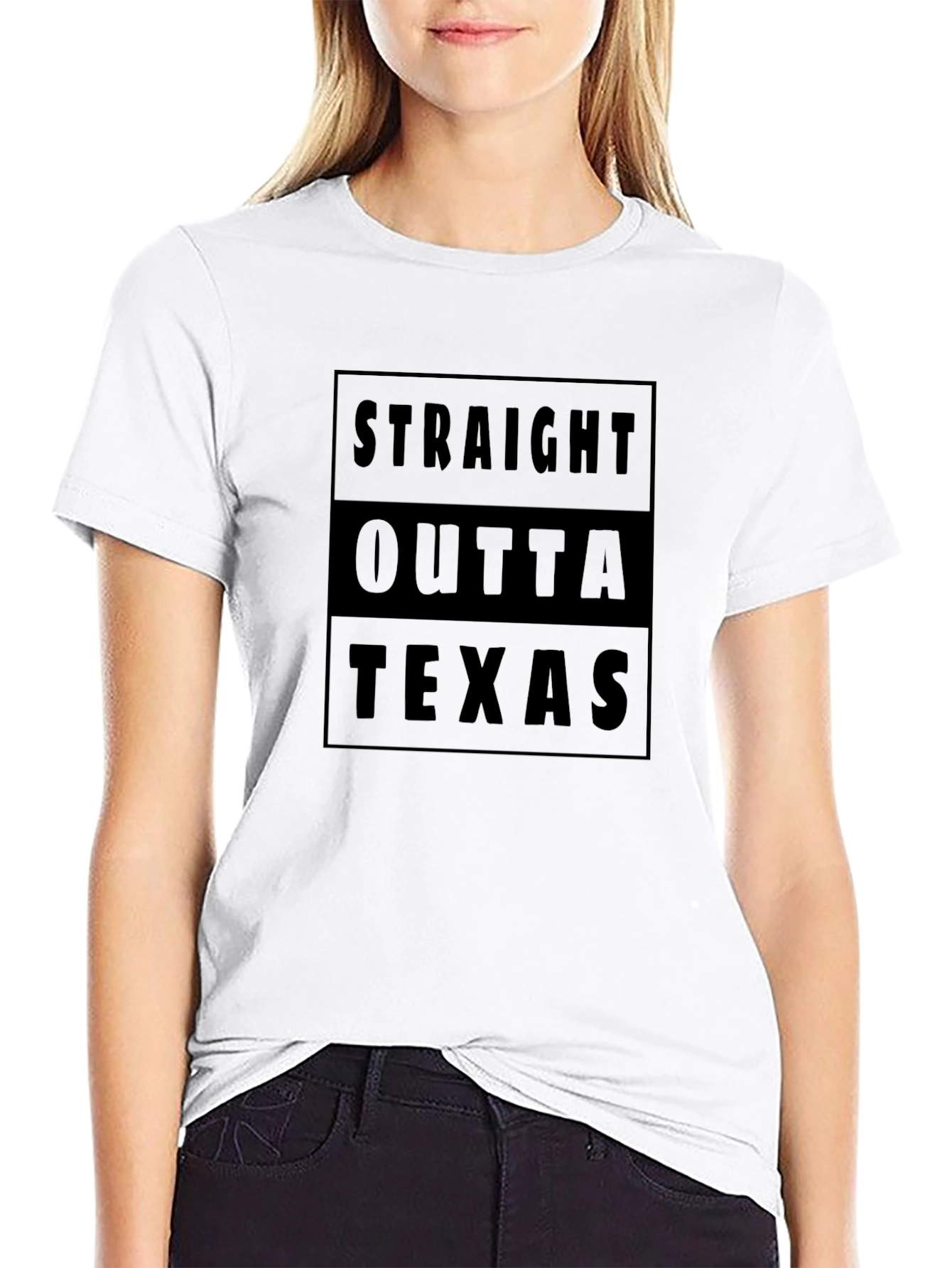 Straight Outta Texas Black T-Shirt