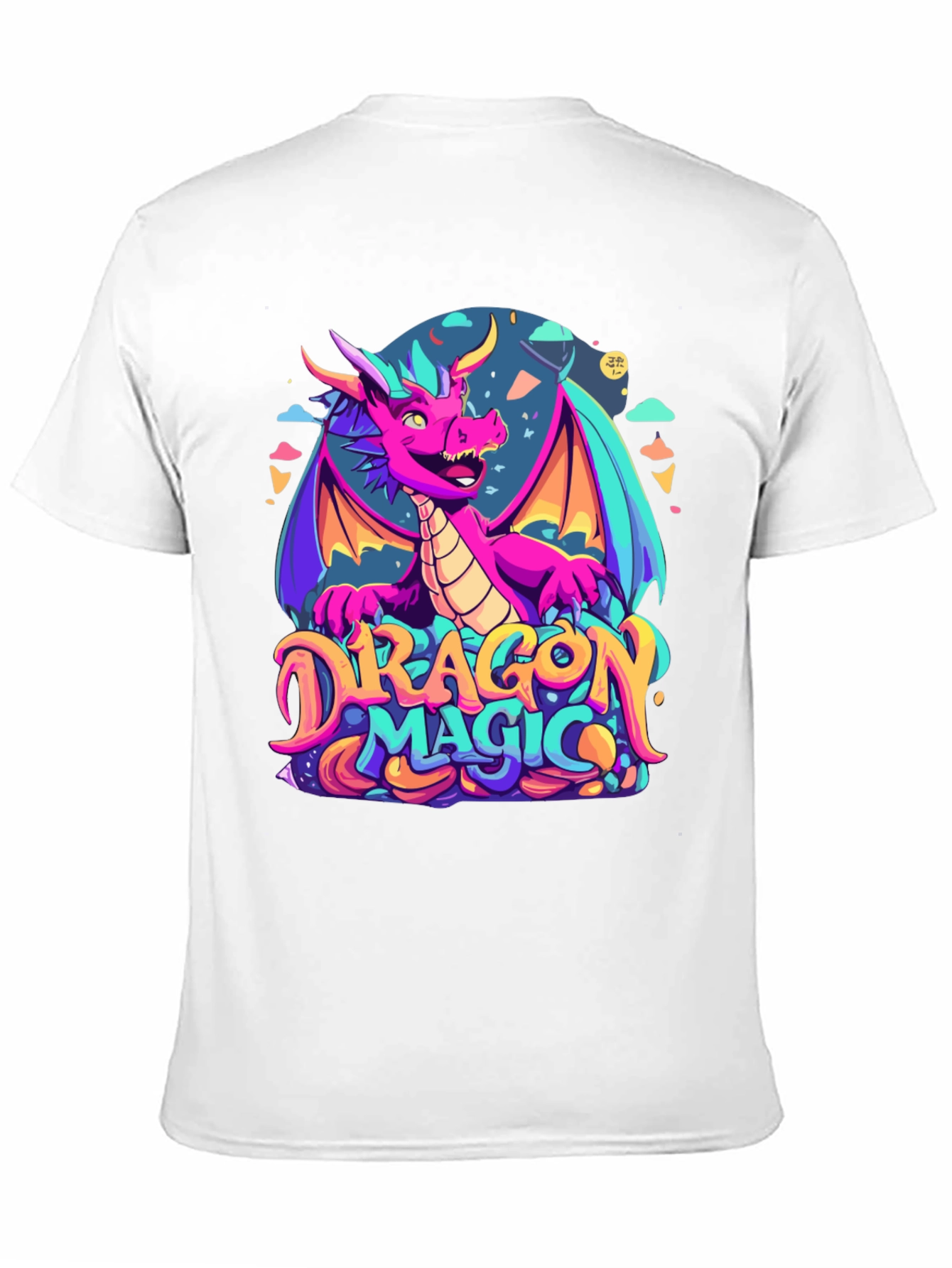 Dragon Magic Graphic Tee - Fantasy Style Black T-Shirt