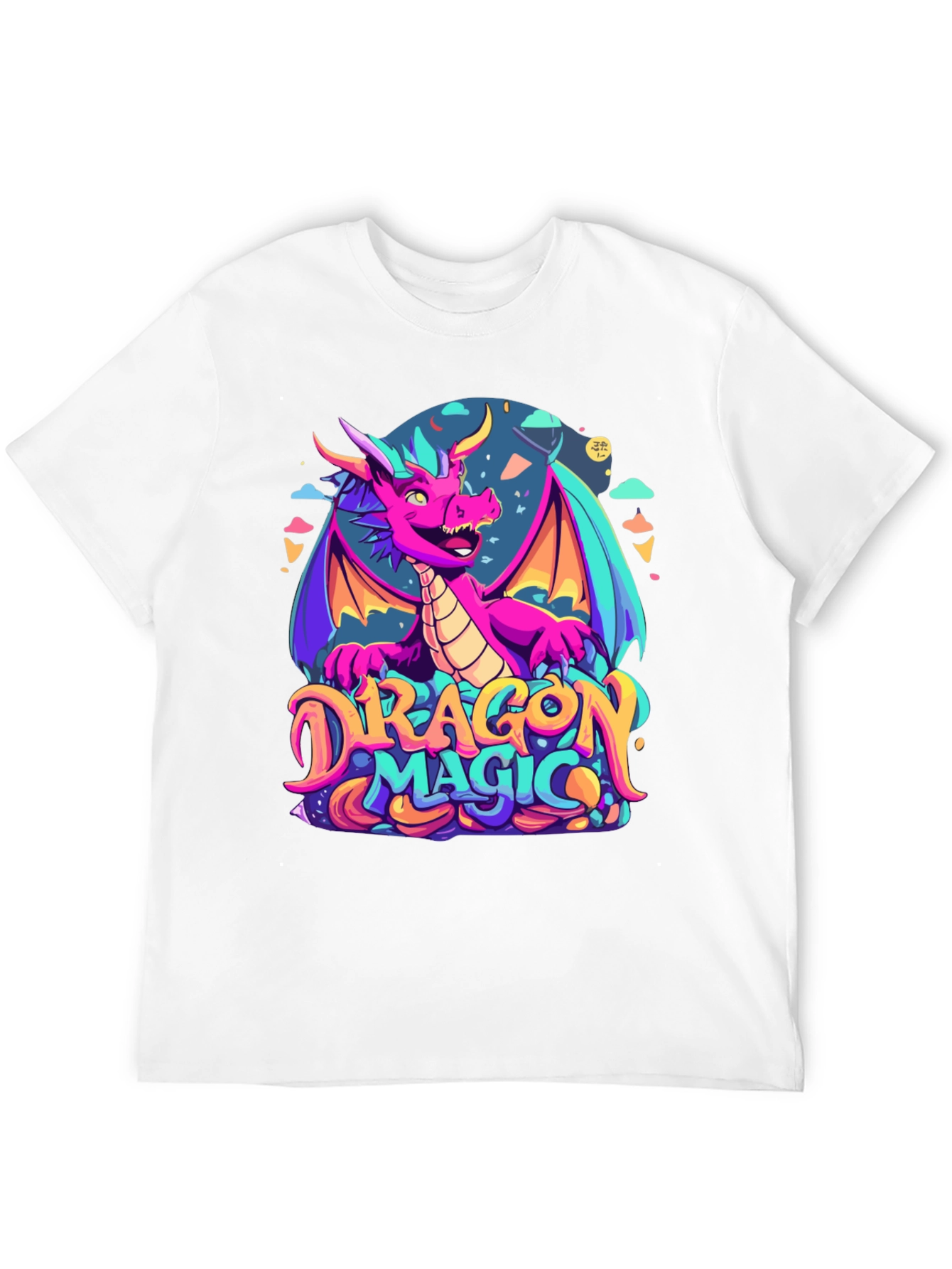 Dragon Magic Graphic Tee - Fantasy Style Black T-Shirt