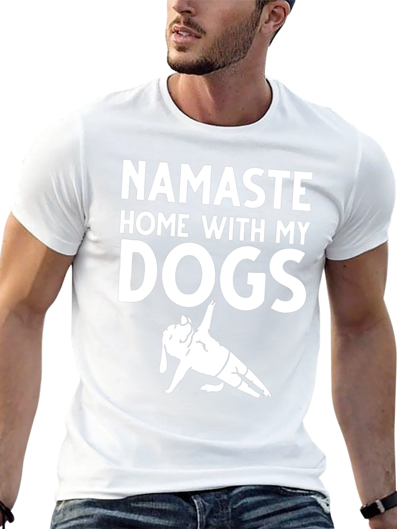 Namaste Home With My Dogs Black T-Shirt