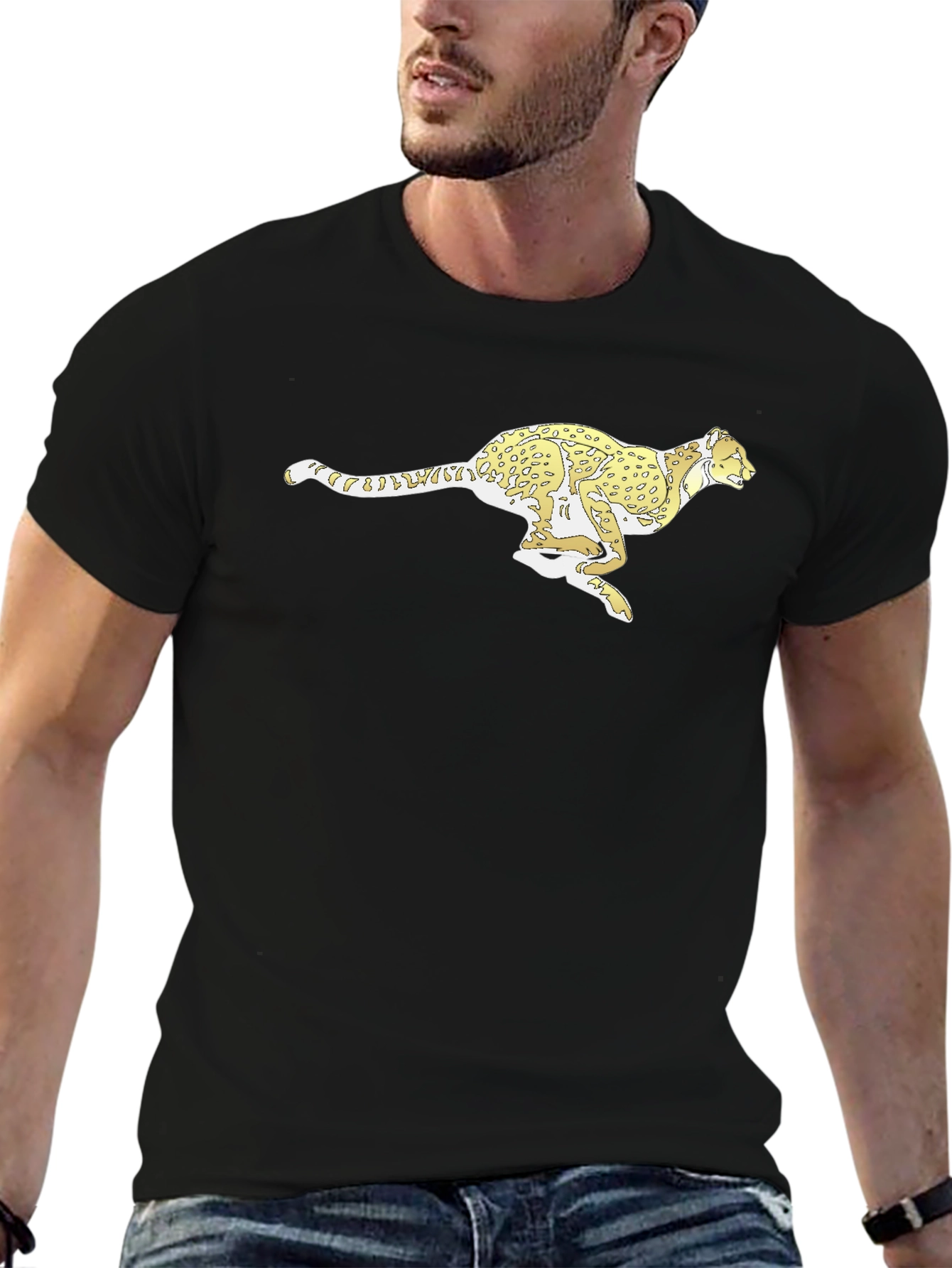 Cheetah Print Black T-Shirt