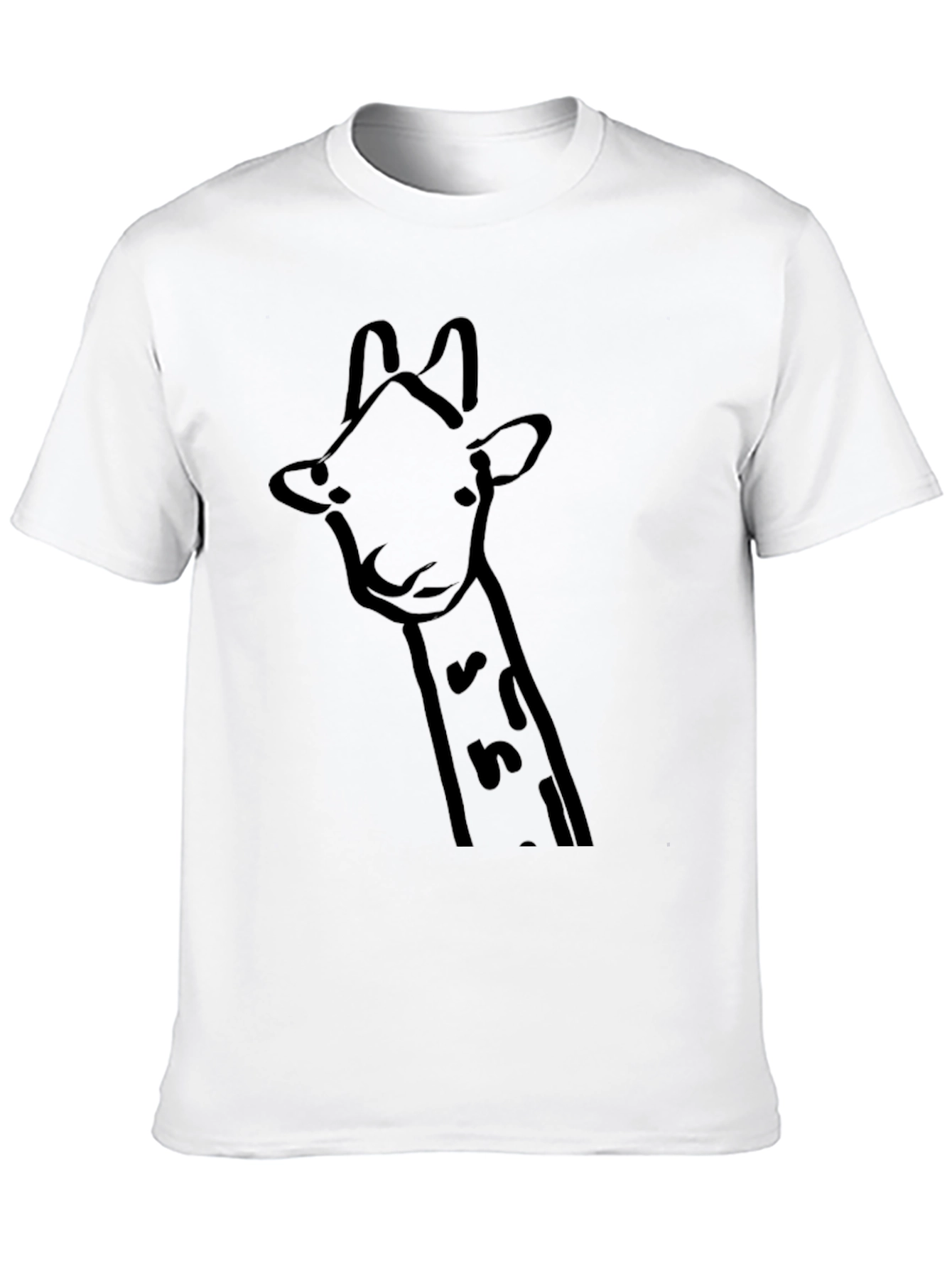 Giraffe Outline Graphic Black T-Shirt