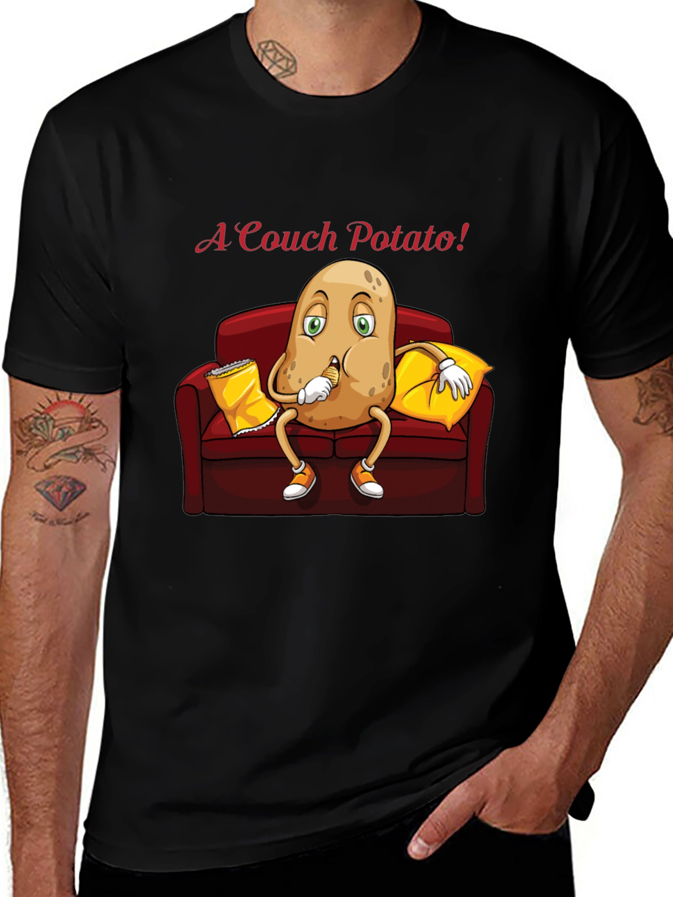 Couch Potato T-Shirt - Funny Cartoon Graphic Tee