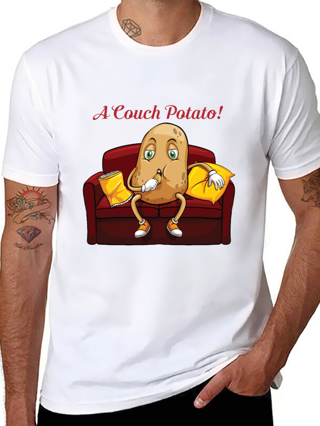 Couch Potato T-Shirt - Funny Cartoon Graphic Tee