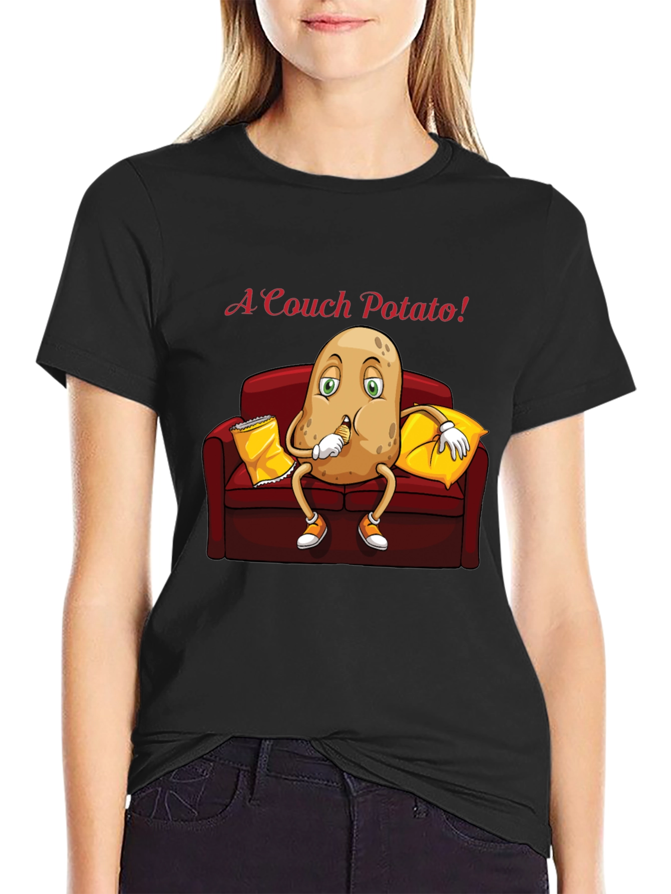 Couch Potato T-Shirt - Funny Cartoon Graphic Tee