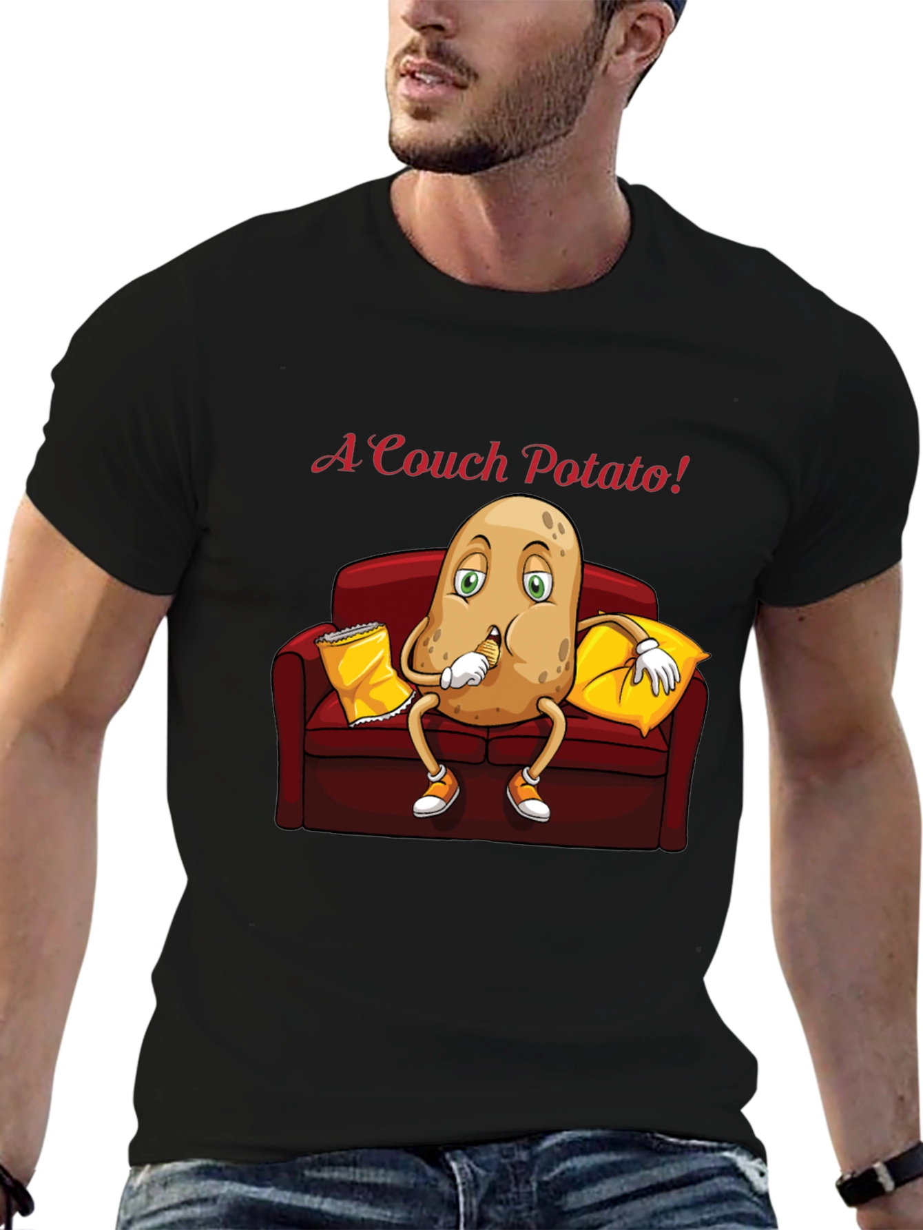 Couch Potato T-Shirt - Funny Cartoon Graphic Tee
