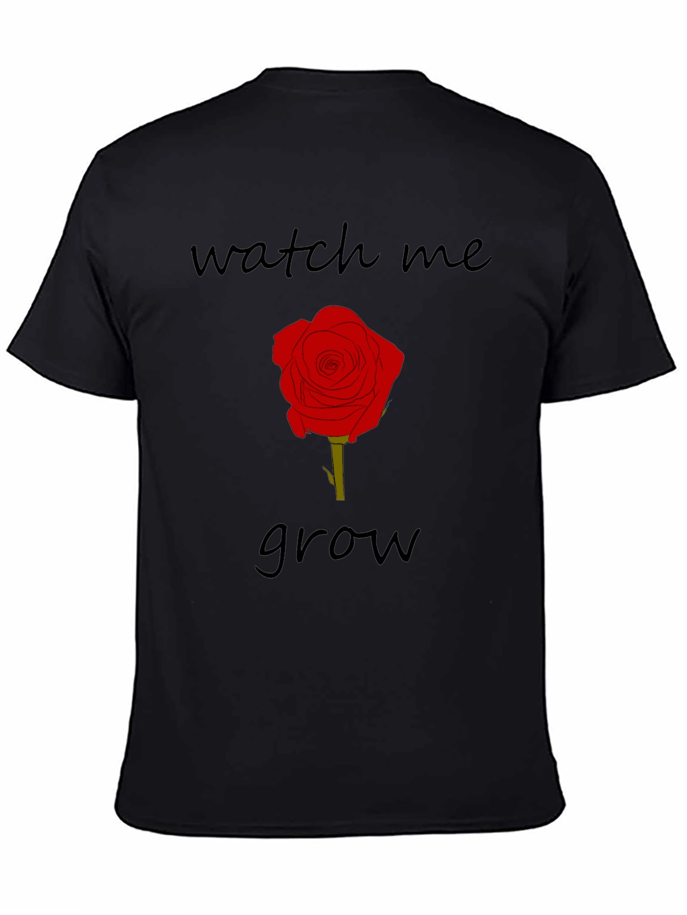 Watch Me Grow Rose Graphic Tee - Black
