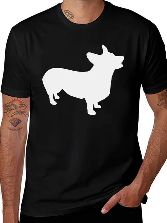 Corgi Silhouette Graphic Tee - Black