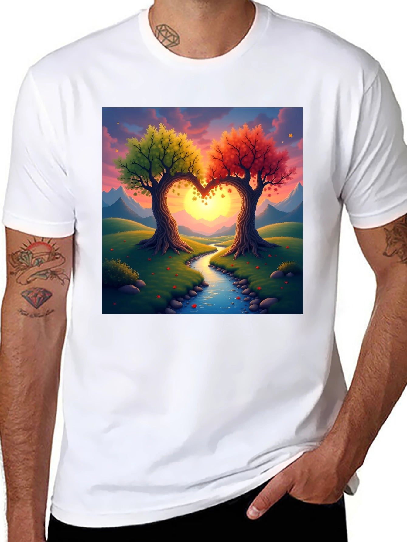 Heart Trees T-Shirt - Nature Love Tee