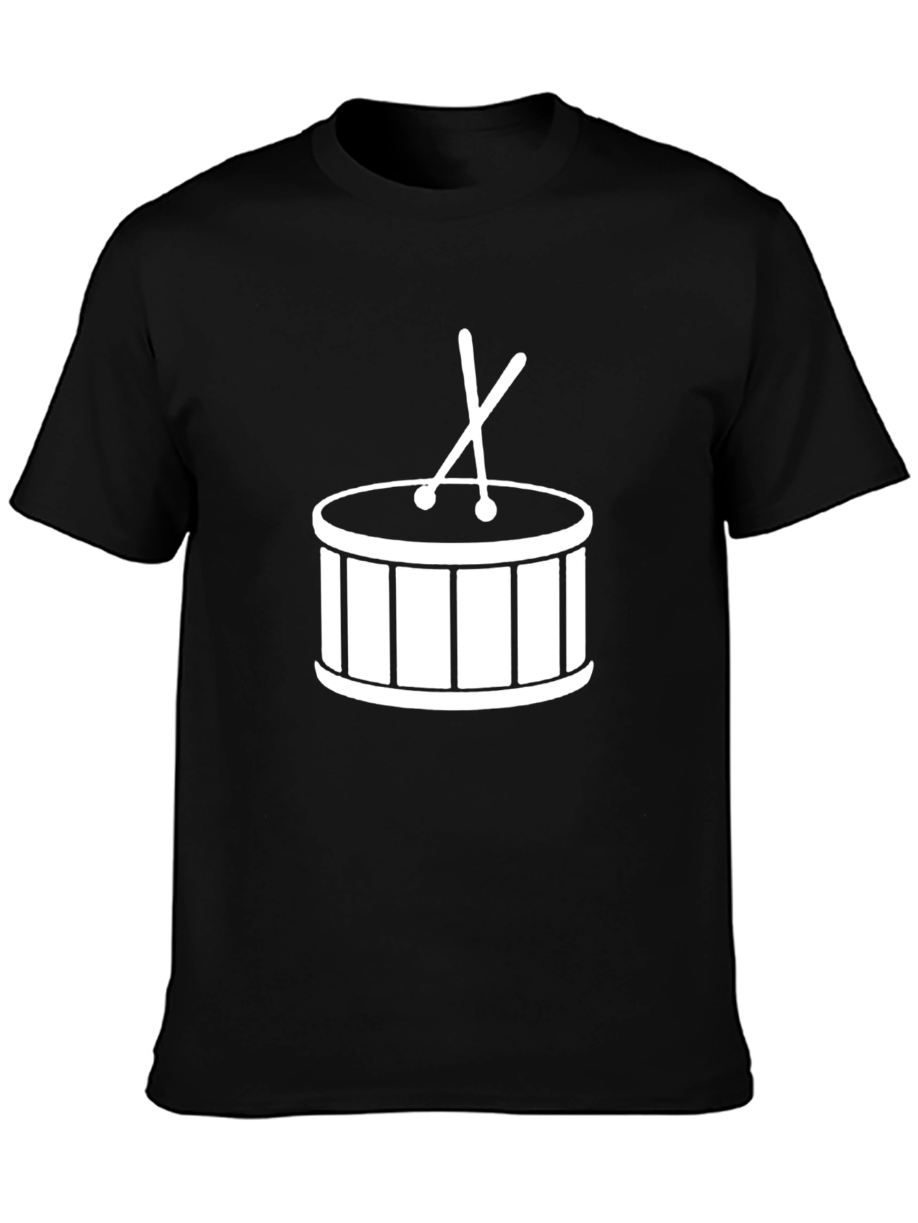 Drum Graphic Tee - Black Cotton T-Shirt