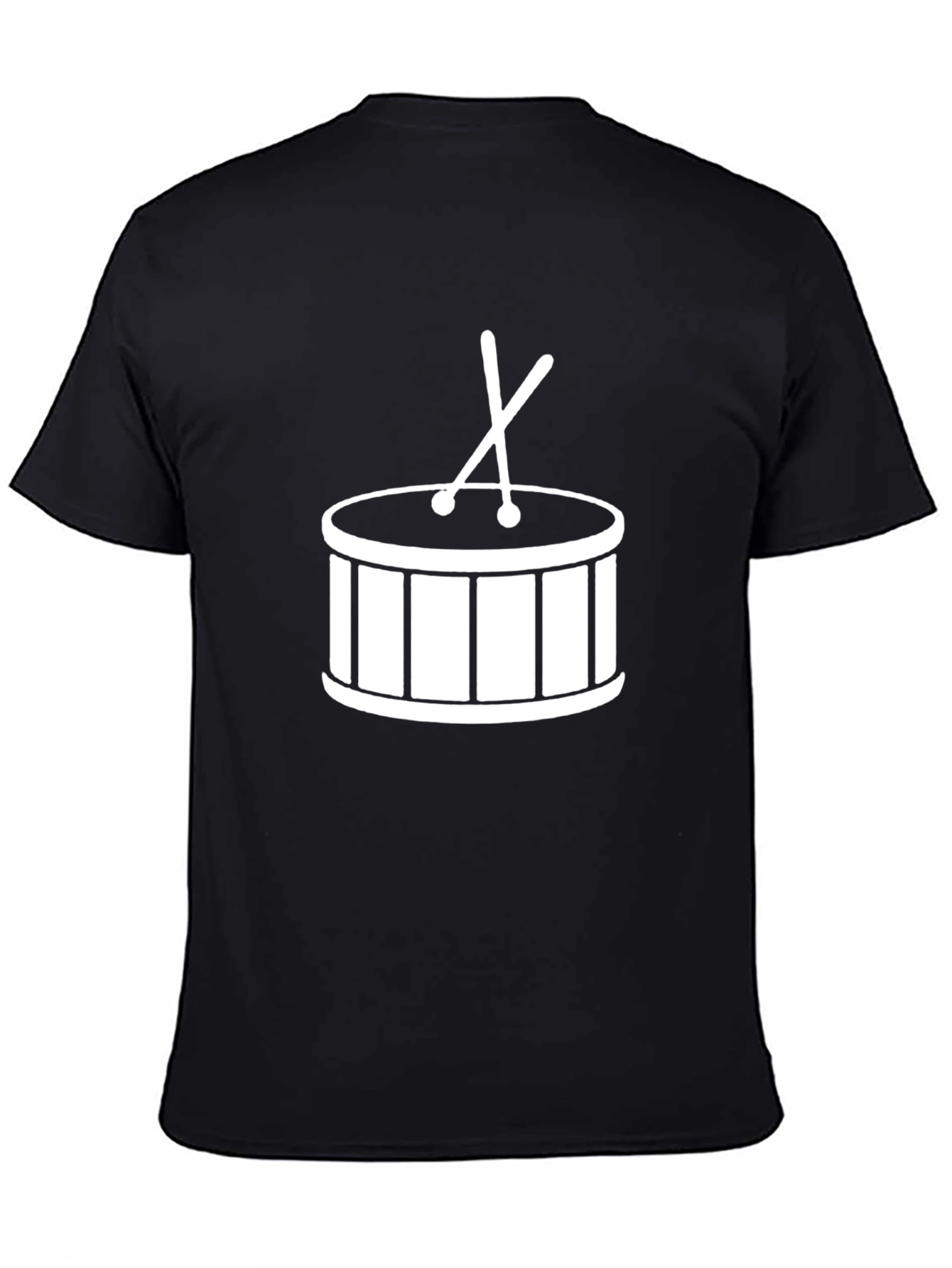 Drum Graphic Tee - Black Cotton T-Shirt