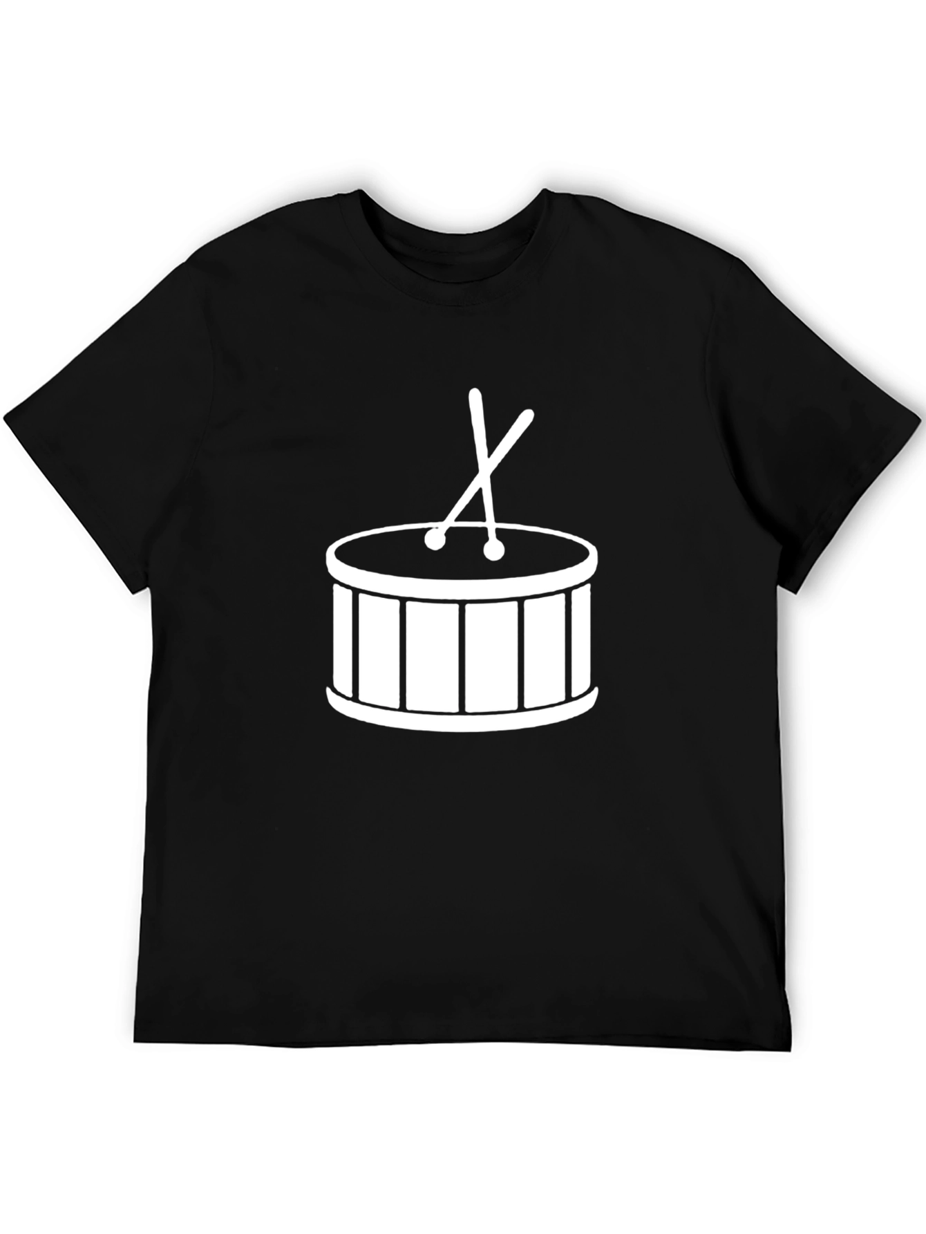 Drum Graphic Tee - Black Cotton T-Shirt