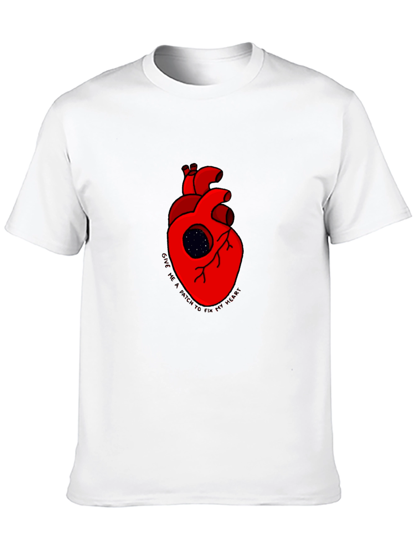 Heart Galaxy Graphic Black Tee