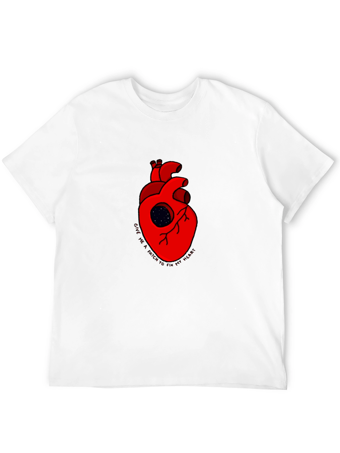 Heart Galaxy Graphic Black Tee