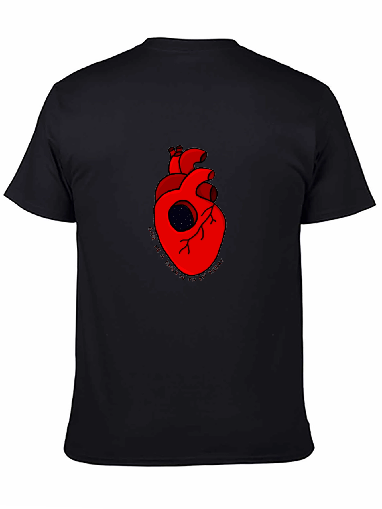 Heart Galaxy Graphic Black Tee
