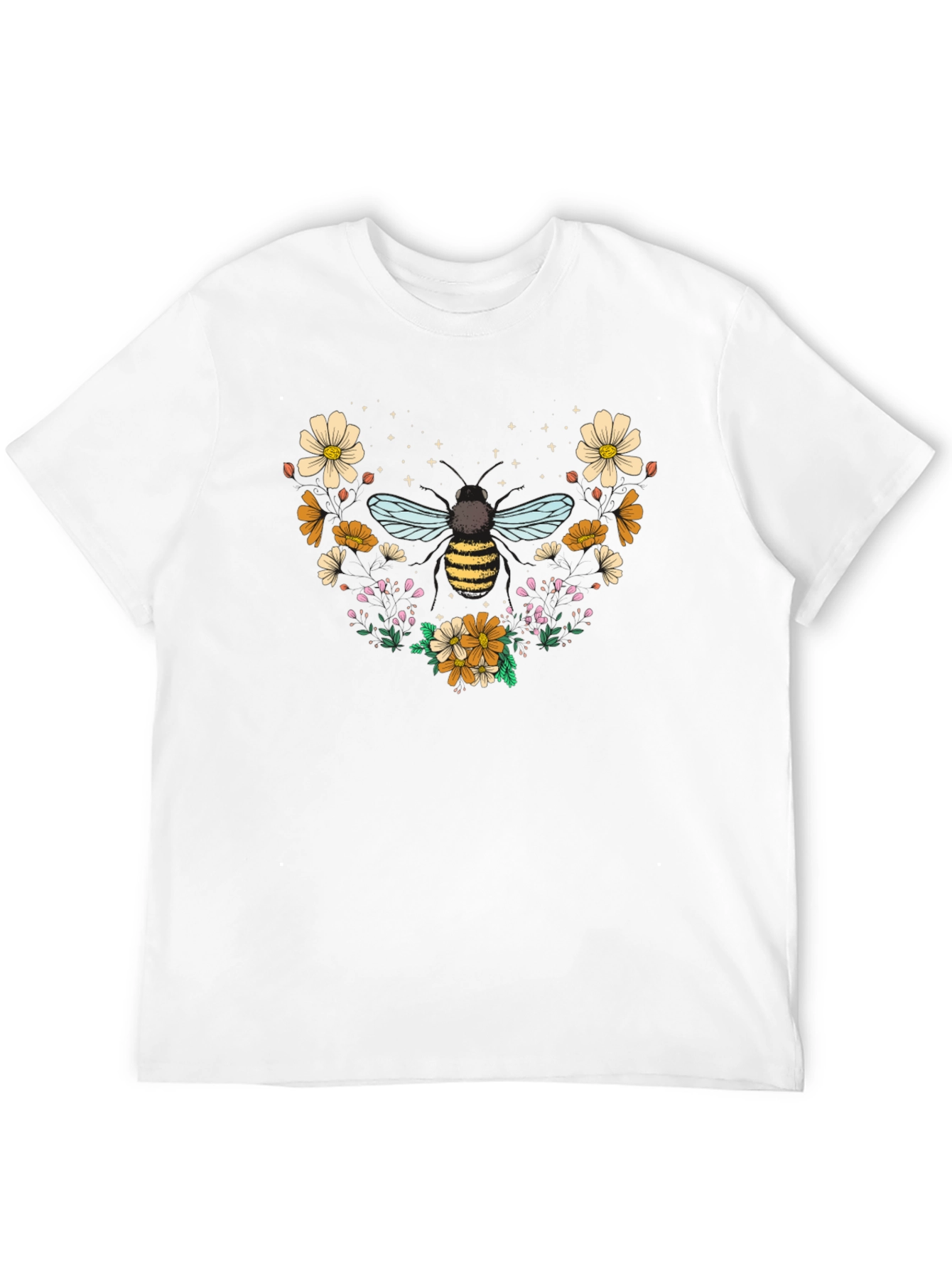 Floral Bee Graphic Tee - Stylish Comfort