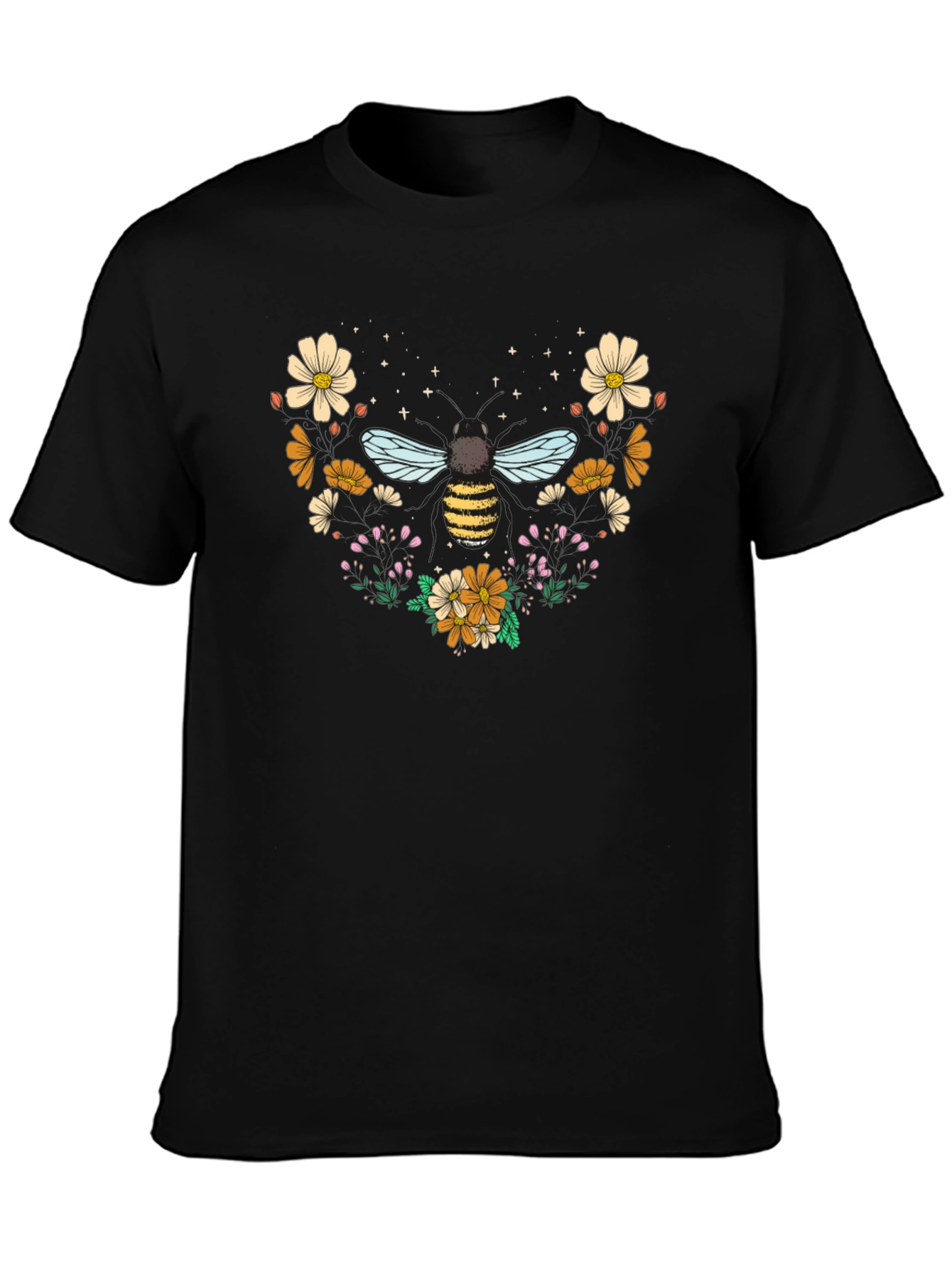 Floral Bee Graphic Tee - Stylish Comfort