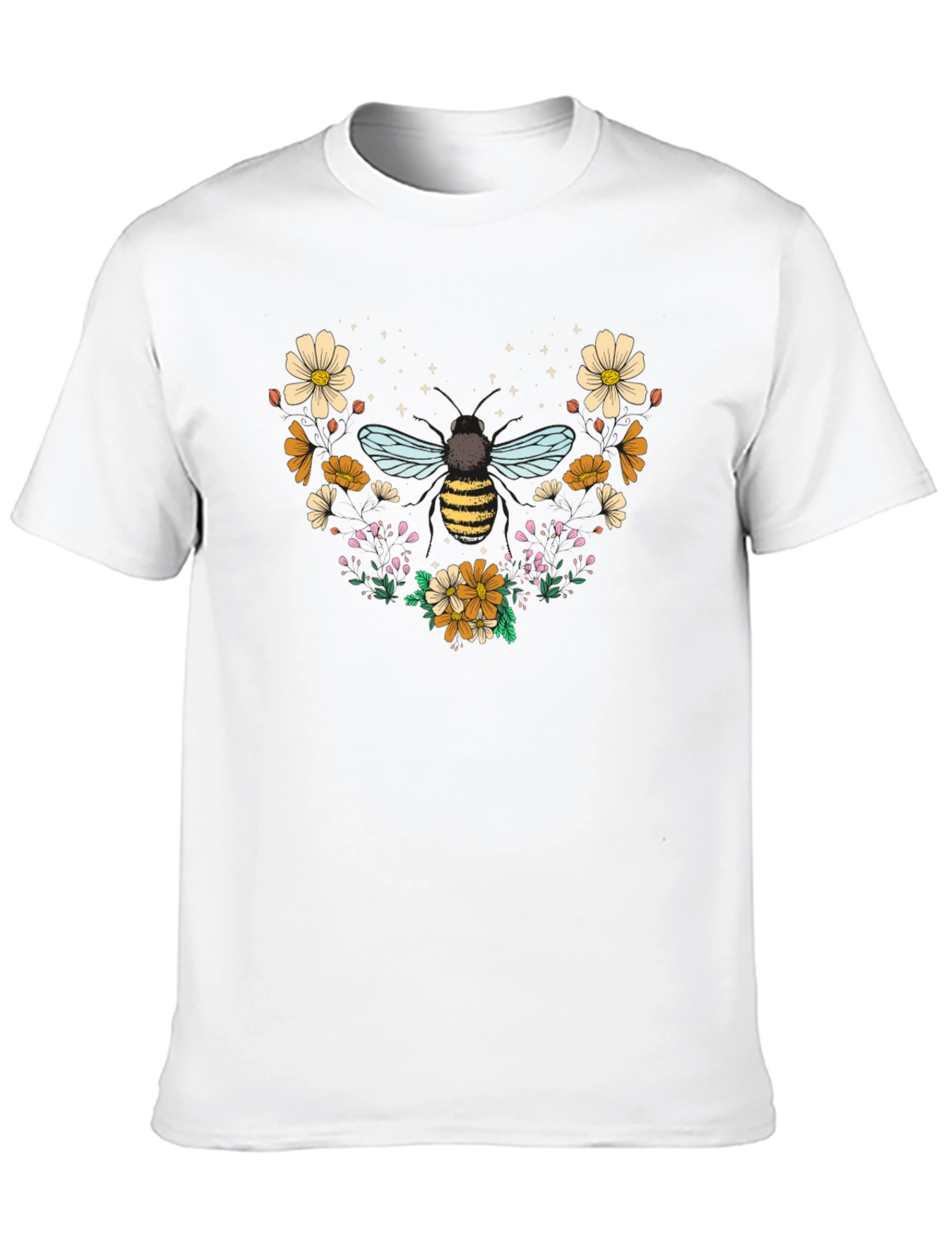 Floral Bee Graphic Tee - Stylish Comfort