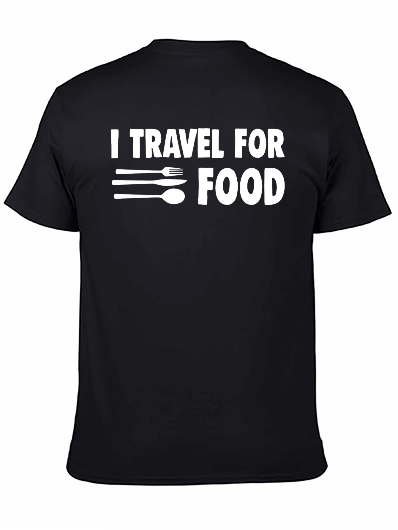 I Travel For Food Black T-Shirt
