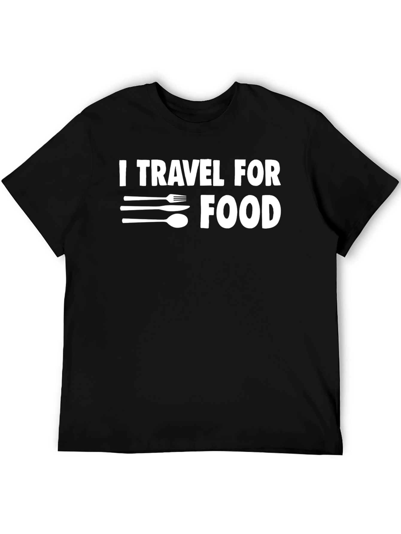 I Travel For Food Black T-Shirt