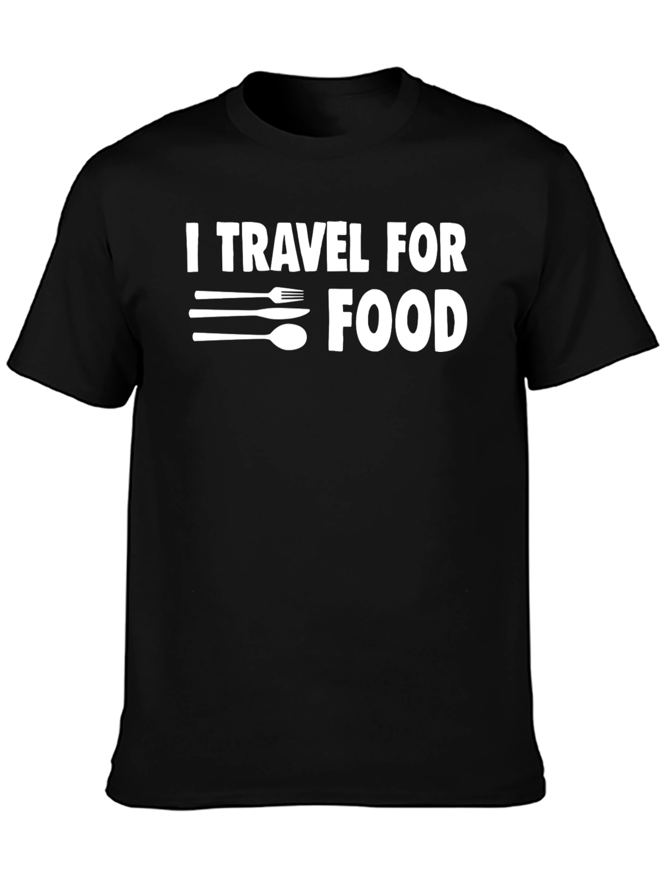 I Travel For Food Black T-Shirt