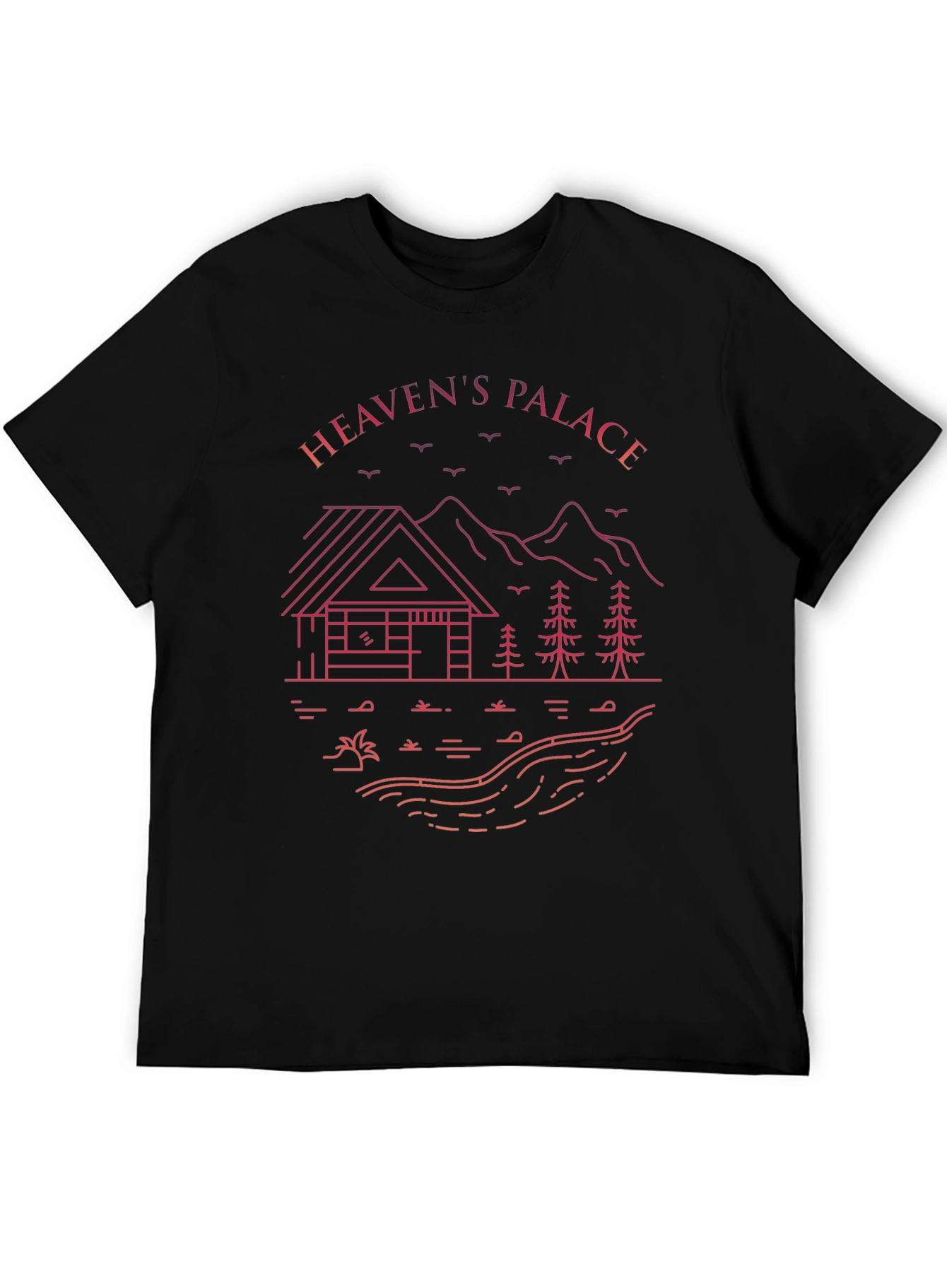 Heavens Palace Cabin Graphic Tee - Black