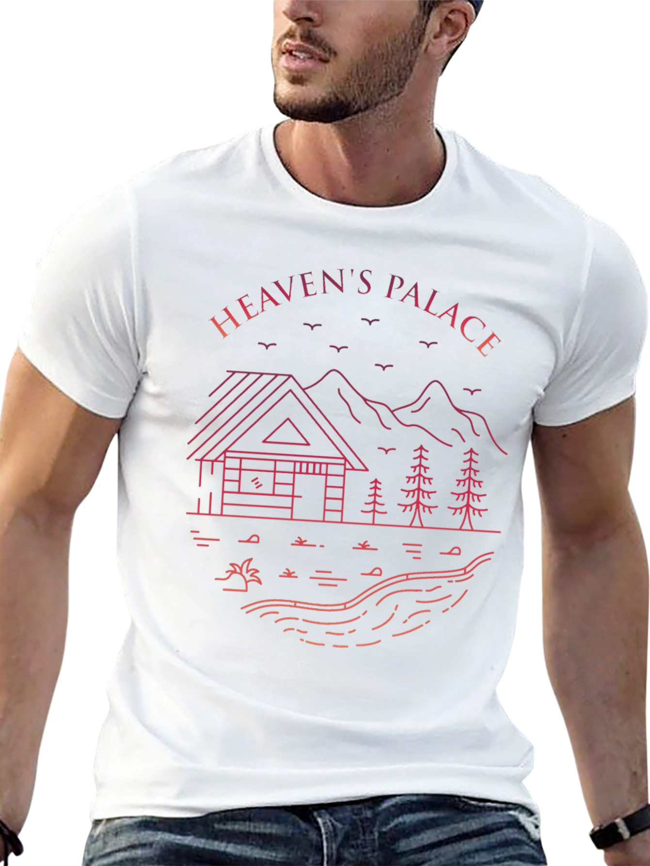 Heavens Palace Cabin Graphic Tee - Black