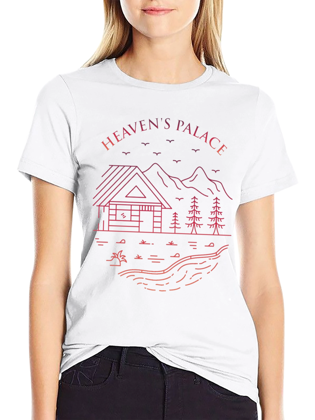 Heavens Palace Cabin Graphic Tee - Black