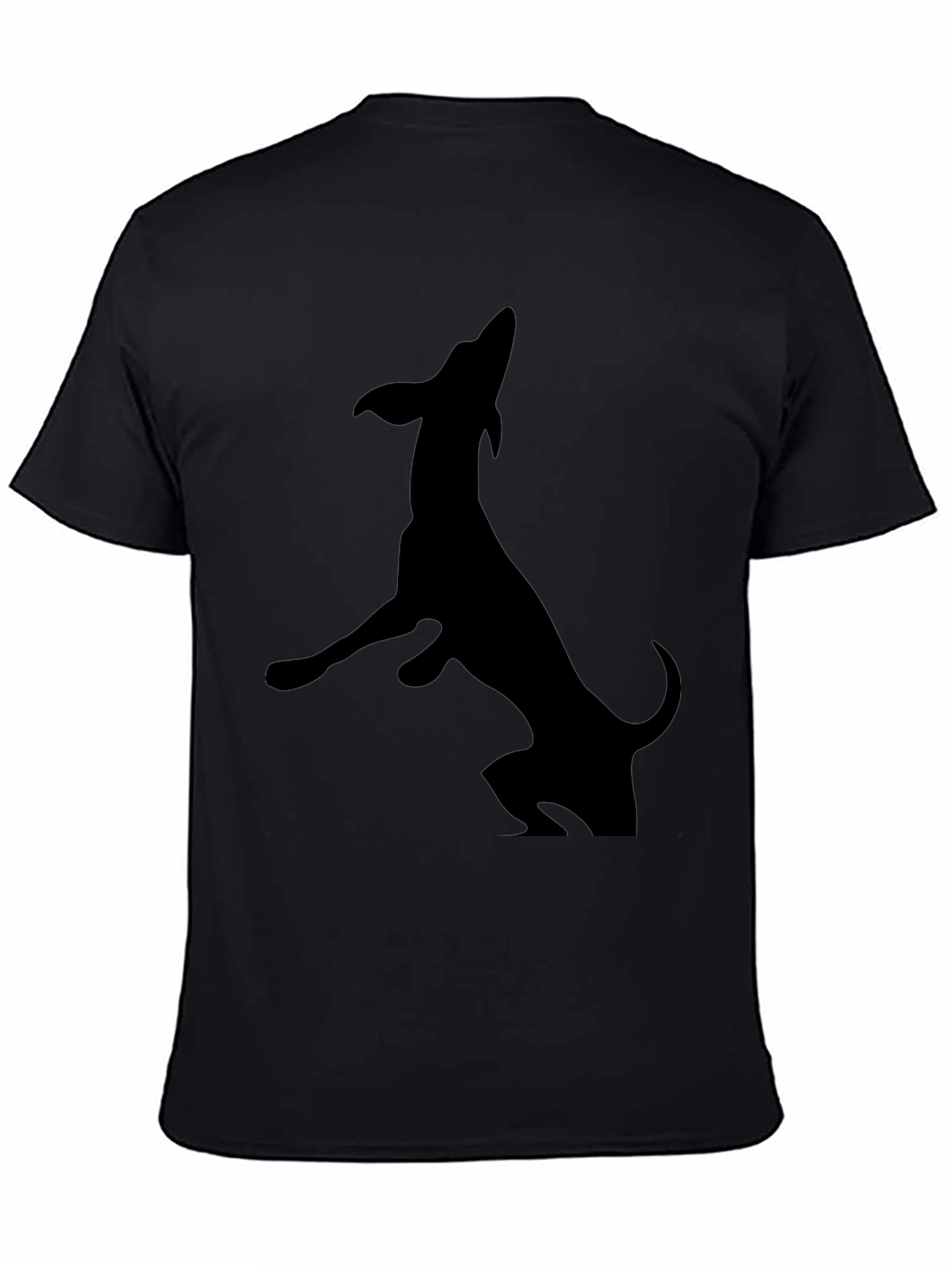 Mens Black Dog Silhouette T-Shirt