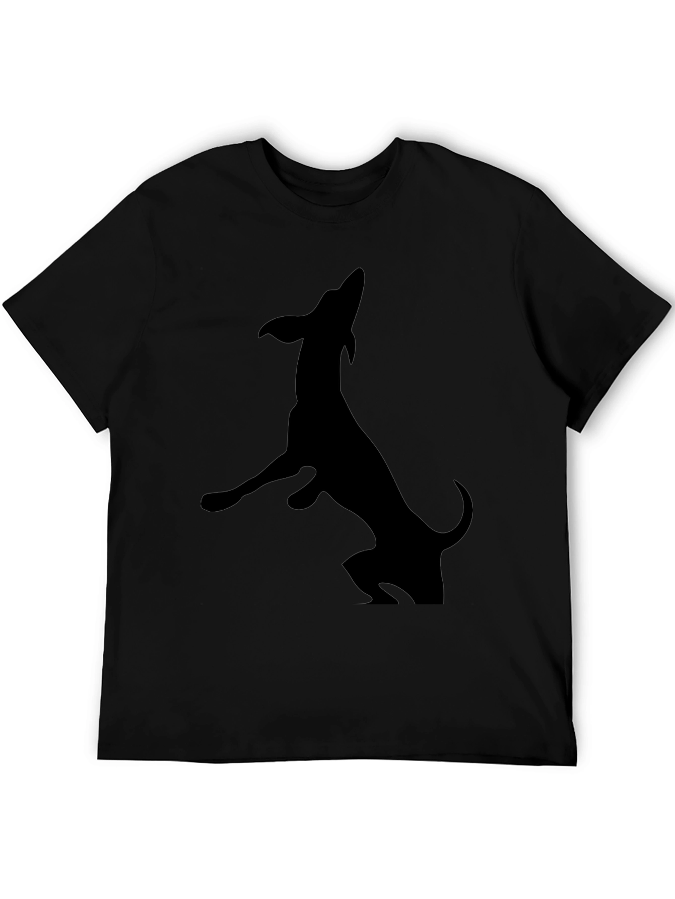 Mens Black Dog Silhouette T-Shirt