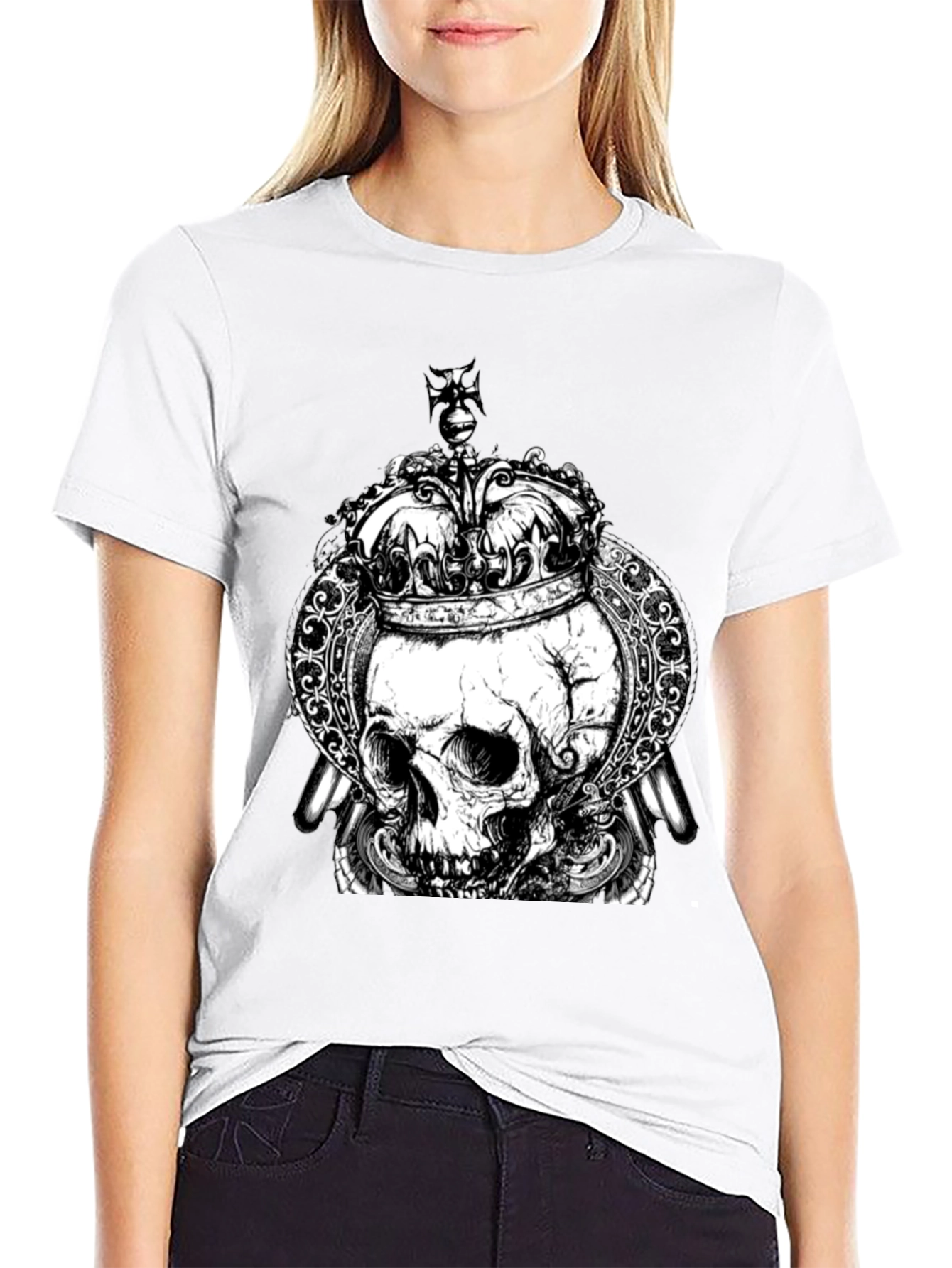 Skull King Graphic T-Shirt - Black Crew Neck Tee