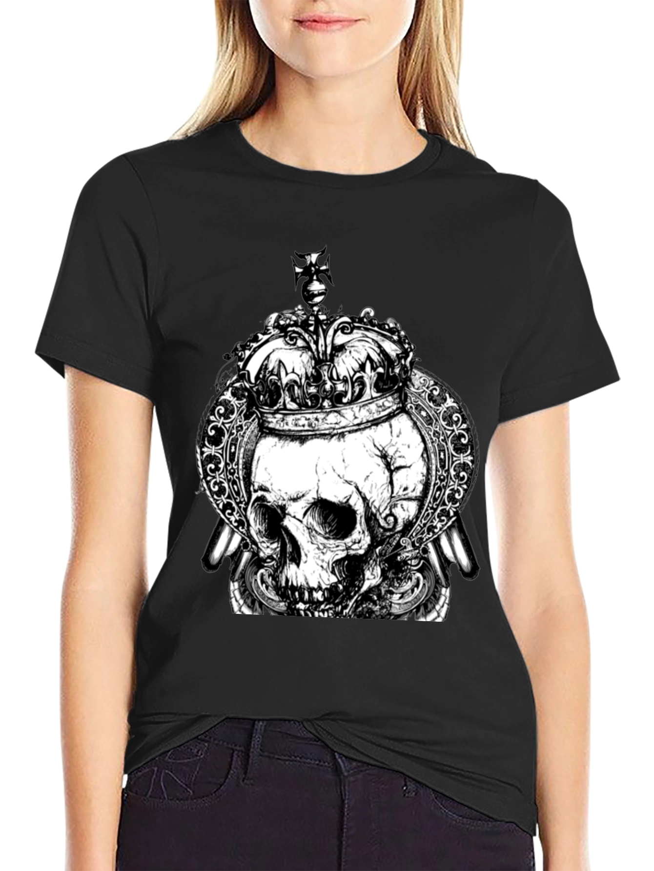 Skull King Graphic T-Shirt - Black Crew Neck Tee