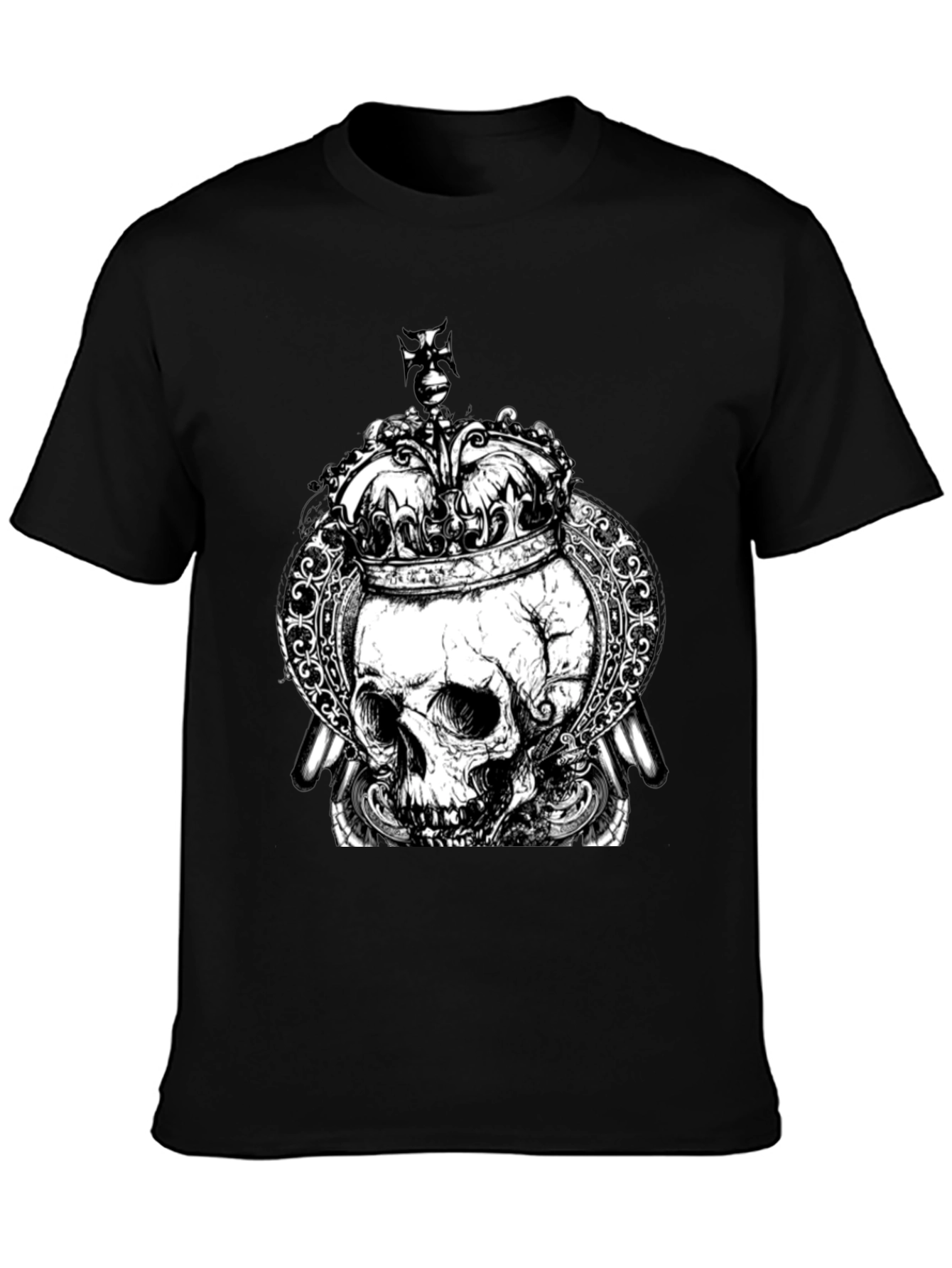 Skull King Graphic T-Shirt - Black Crew Neck Tee
