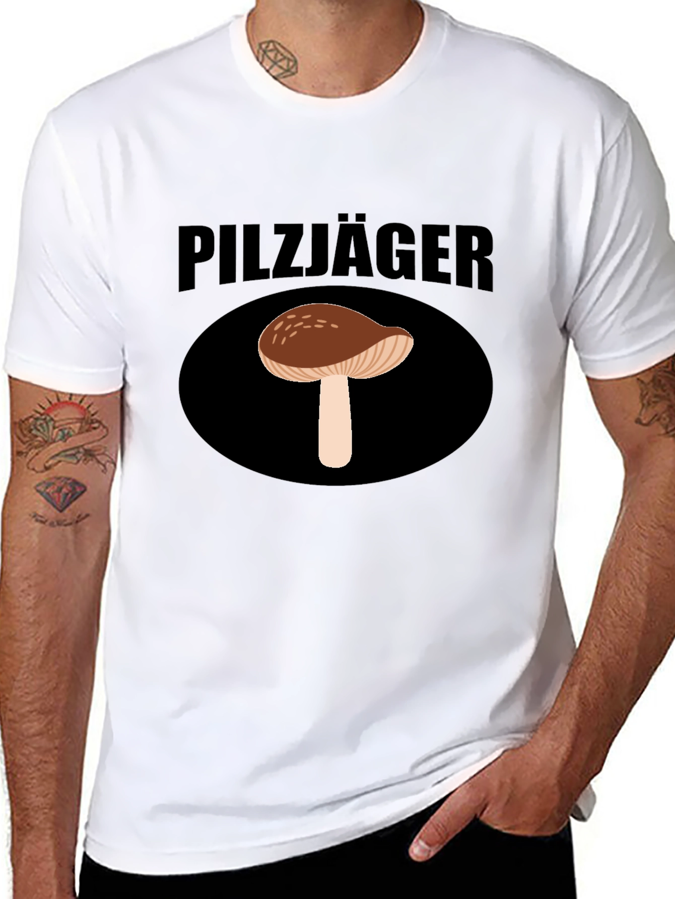 Pilzjäger Mushroom Hunter Graphic Tee - Black