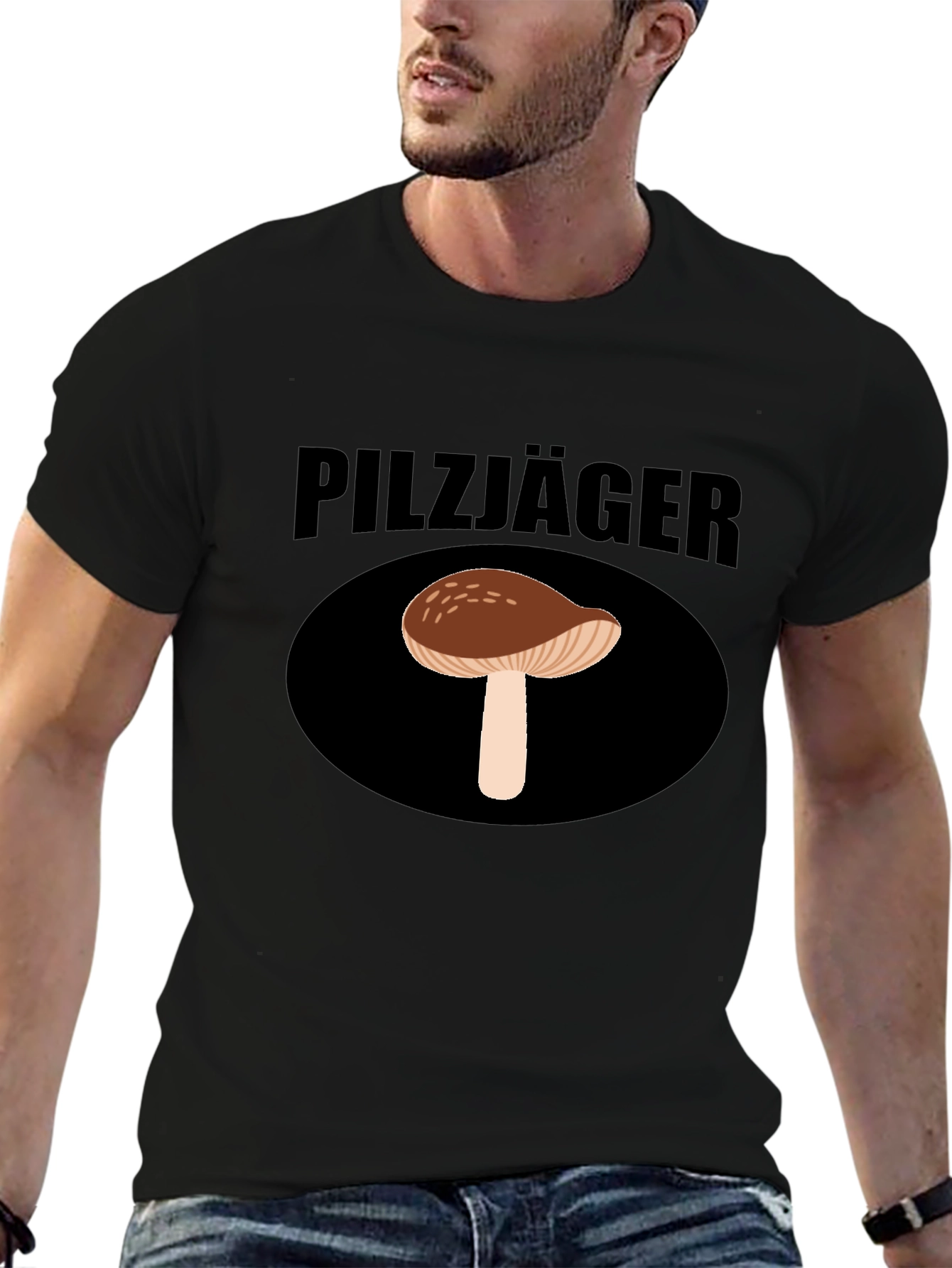 Pilzjäger Mushroom Hunter Graphic Tee - Black