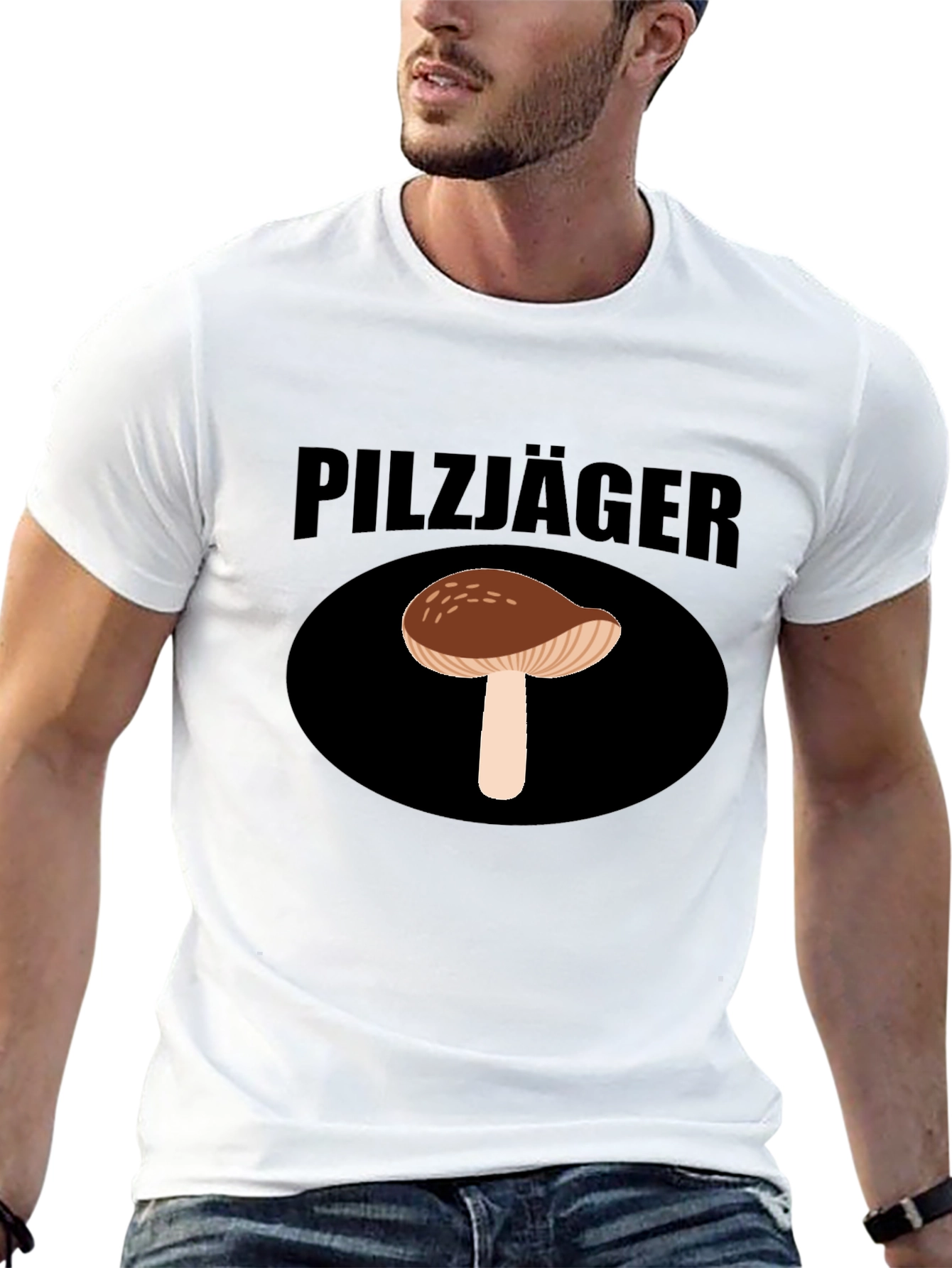 Pilzjäger Mushroom Hunter Graphic Tee - Black