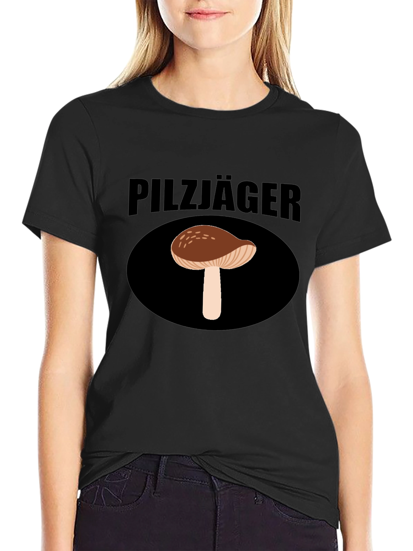 Pilzjäger Mushroom Hunter Graphic Tee - Black